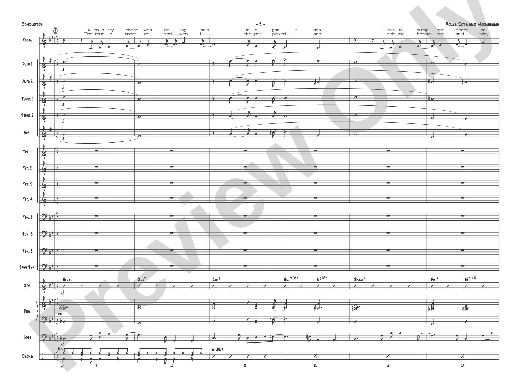 Polkadots and Moonbeams: Vocal Solo with Jazz Ensemble Conductor Score & Parts