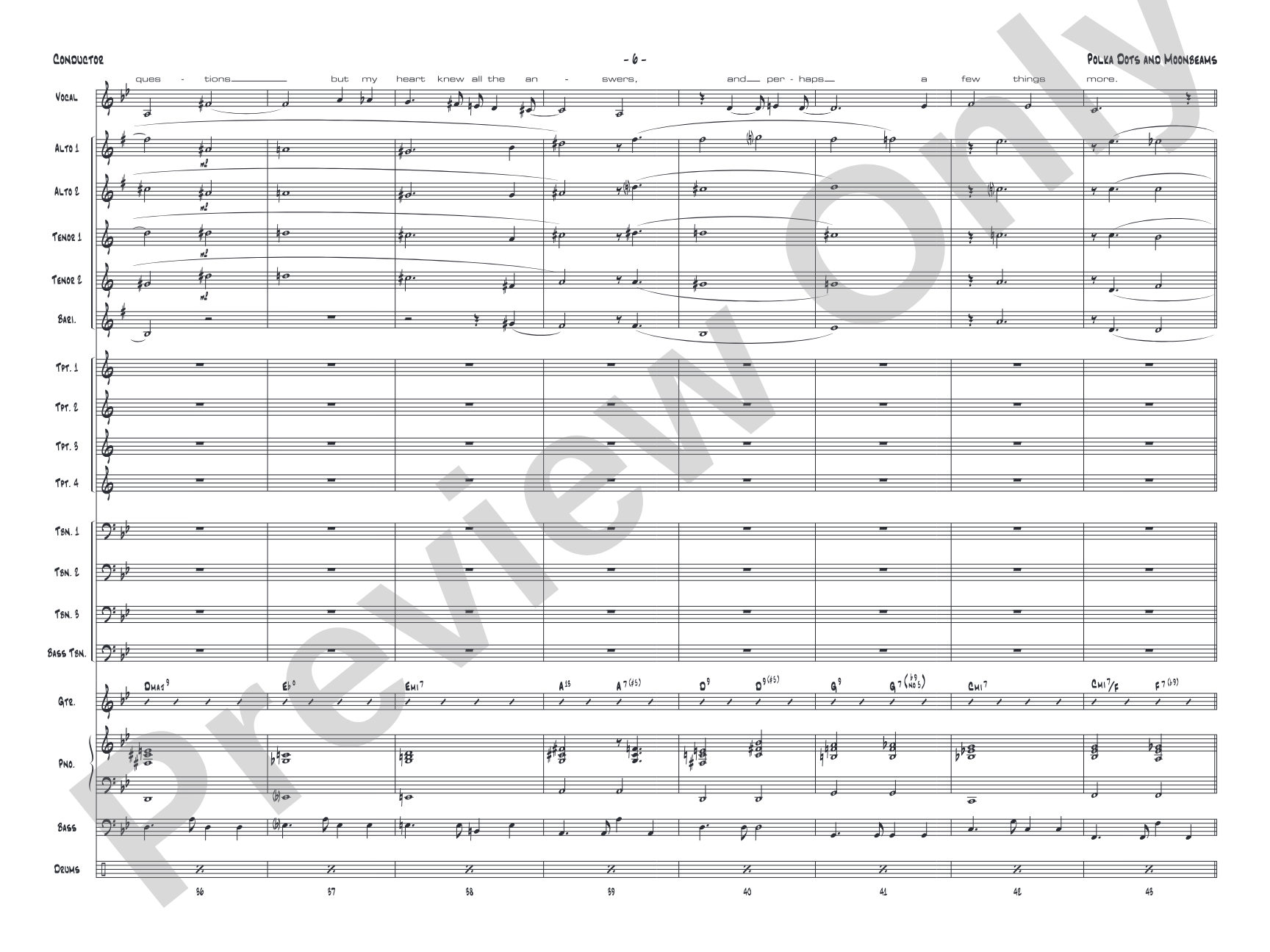 Polkadots and Moonbeams: Vocal Solo with Jazz Ensemble Conductor Score & Parts