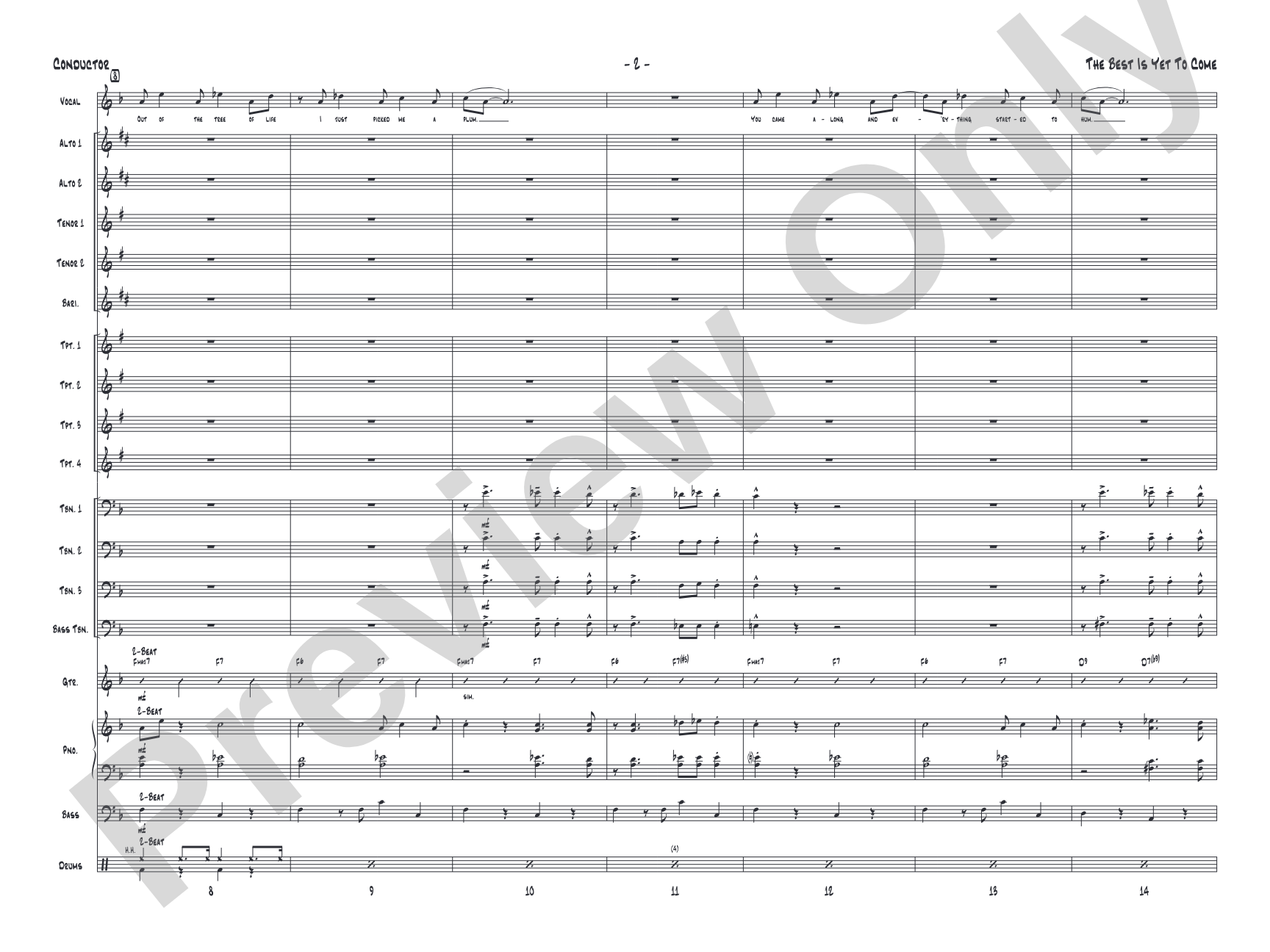 The Best Is Yet to Come: Vocal Solo with Jazz Ensemble Conductor Score & Parts