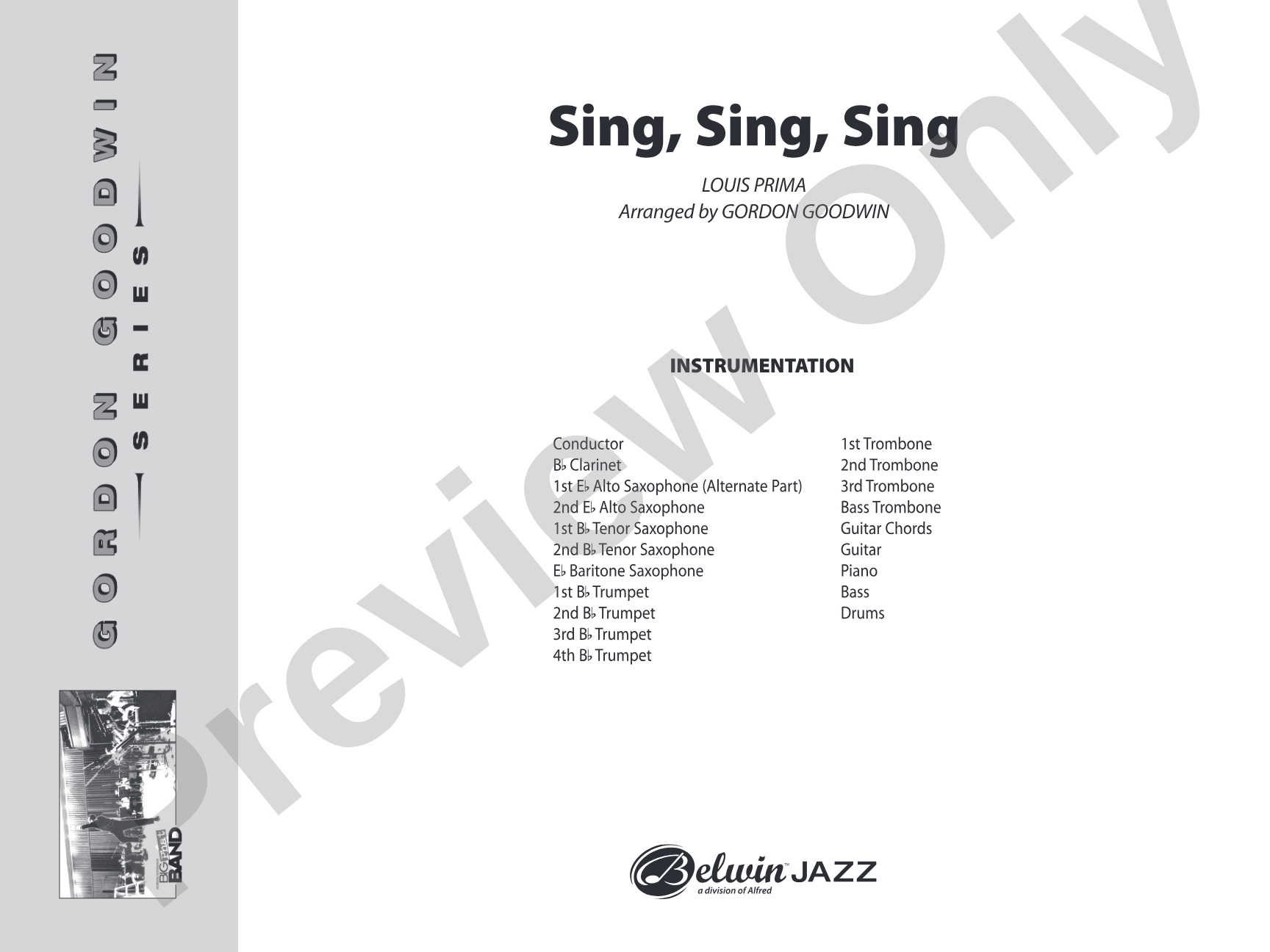 Sing, Sing, Sing: Jazz Ensemble Conductor Score & Parts