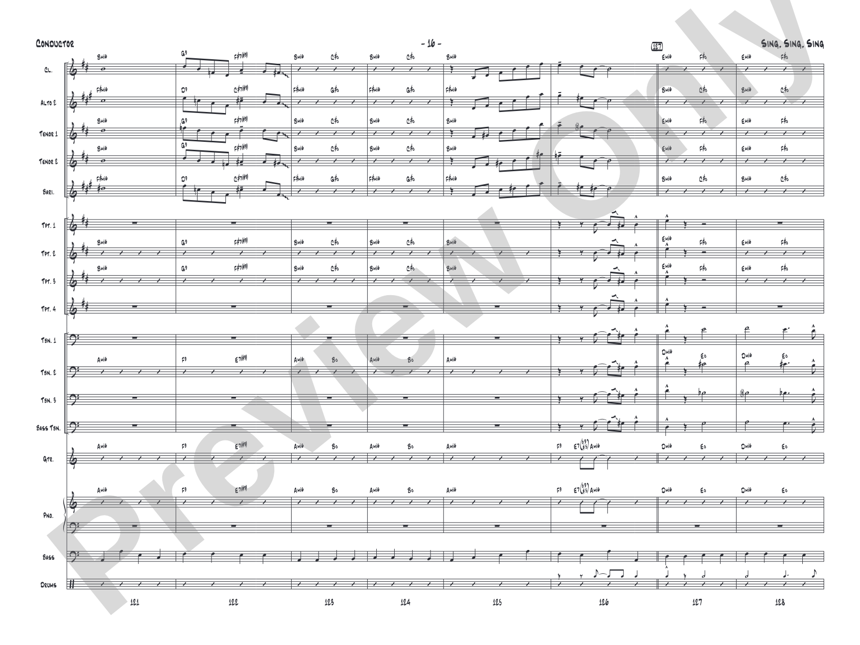 Sing, Sing, Sing: Jazz Ensemble Conductor Score & Parts