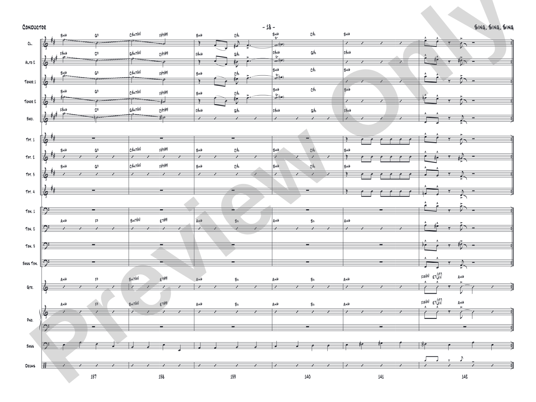 Sing, Sing, Sing: Jazz Ensemble Conductor Score & Parts