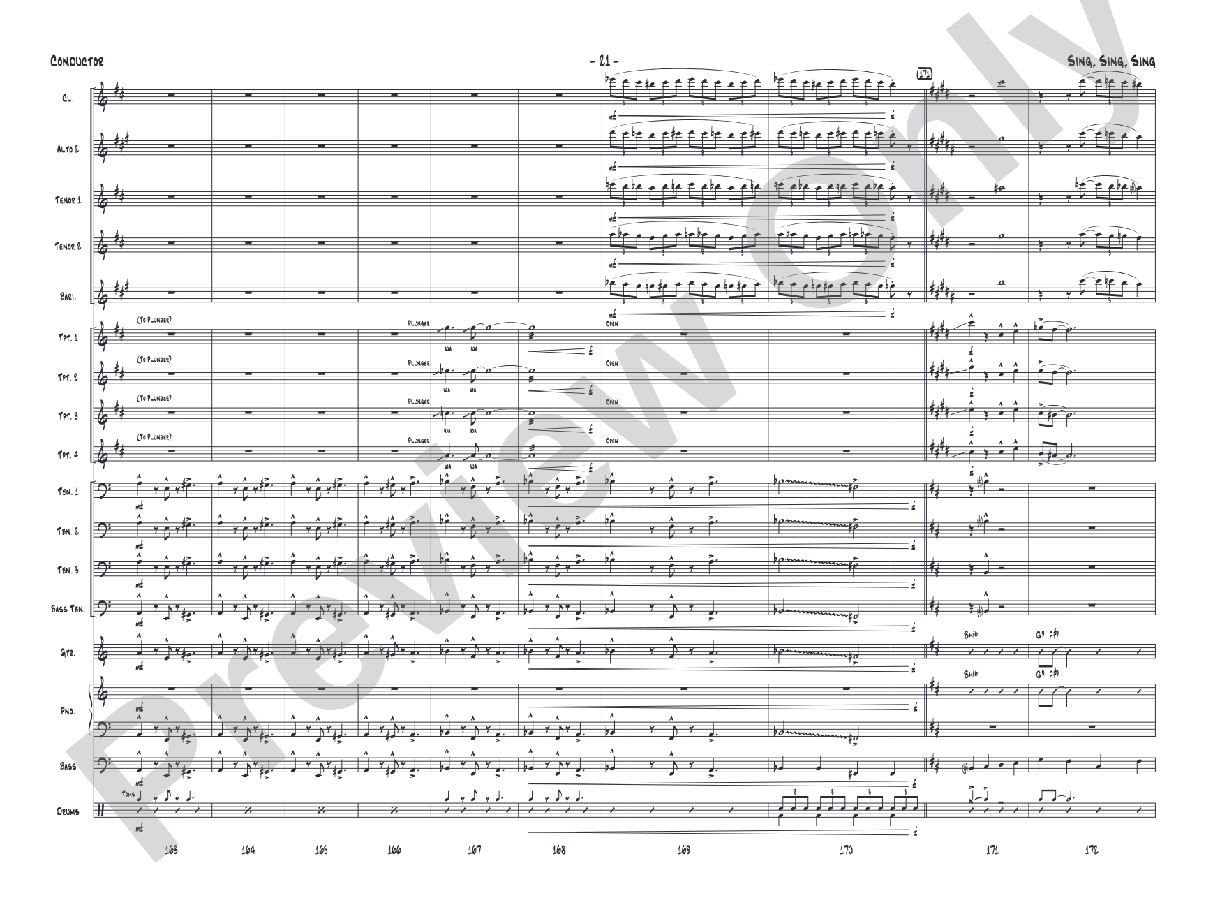 Sing, Sing, Sing: Jazz Ensemble Conductor Score & Parts