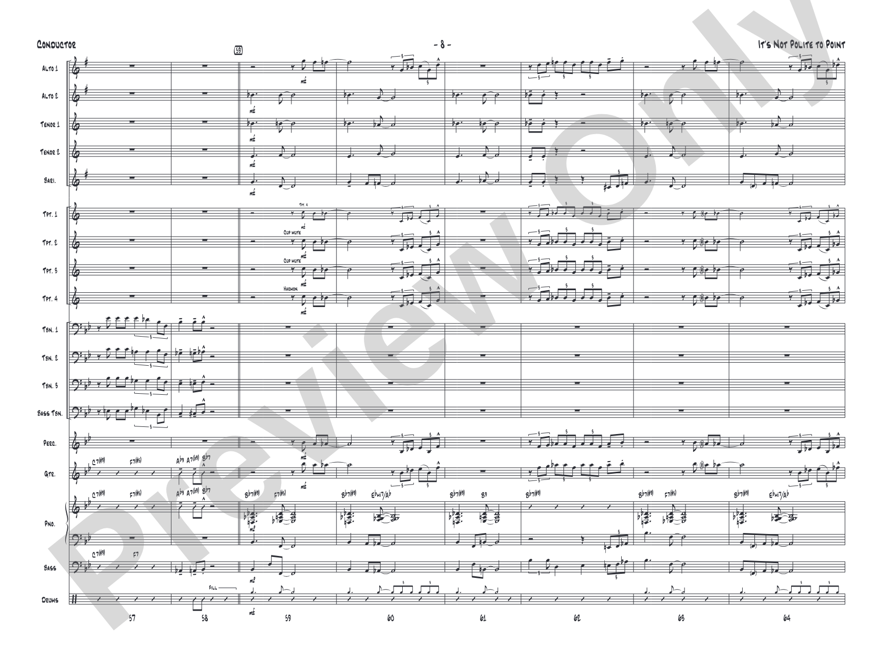 It's Not Polite to Point: Jazz Ensemble Conductor Score & Parts