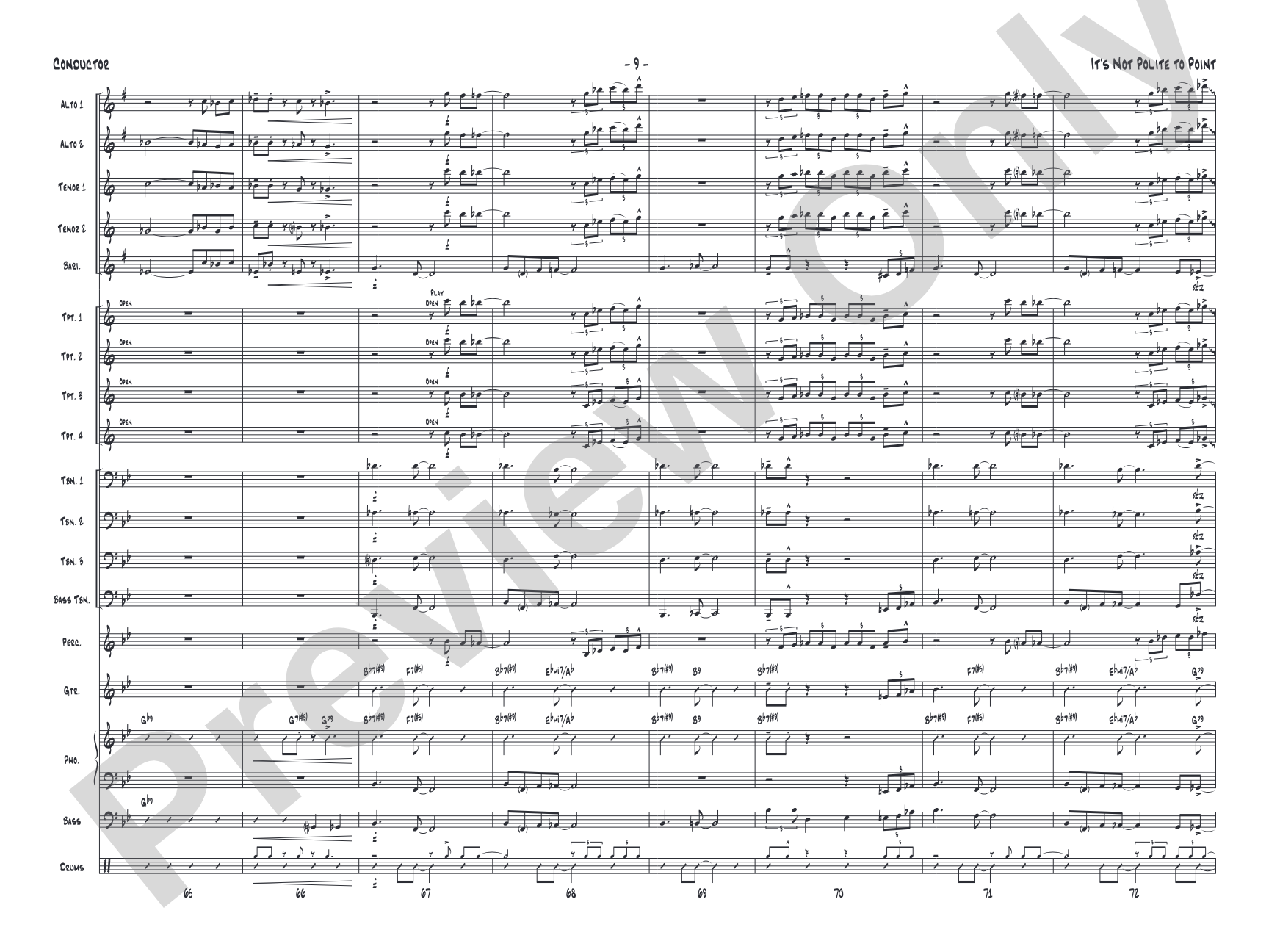 It's Not Polite to Point: Jazz Ensemble Conductor Score & Parts