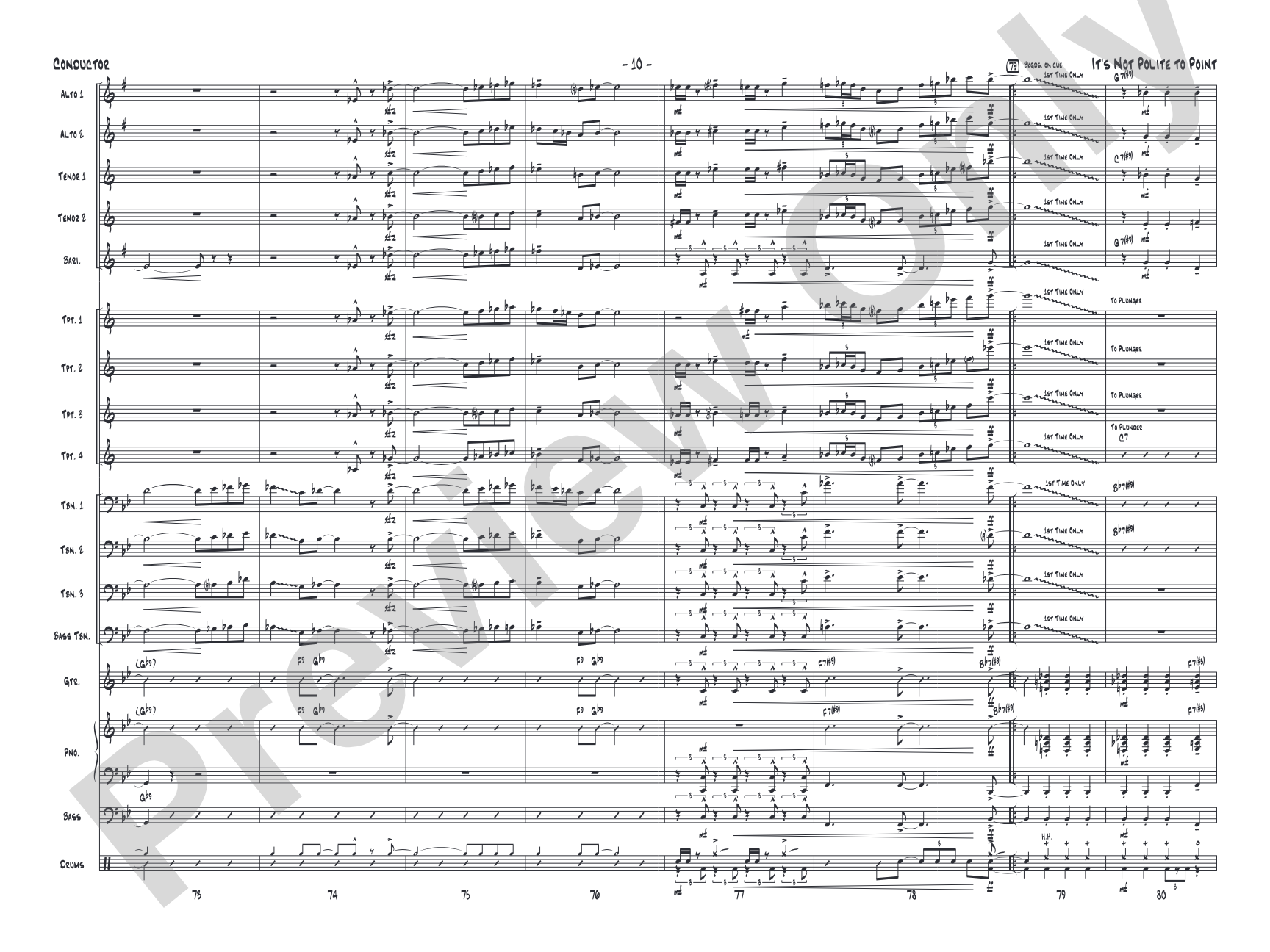 It's Not Polite to Point: Jazz Ensemble Conductor Score & Parts
