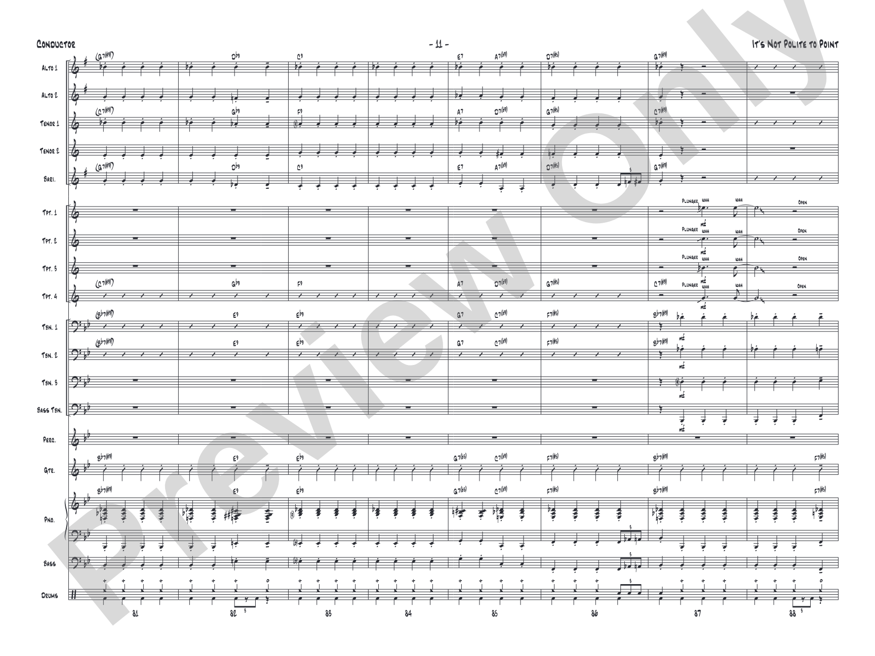 It's Not Polite to Point: Jazz Ensemble Conductor Score & Parts