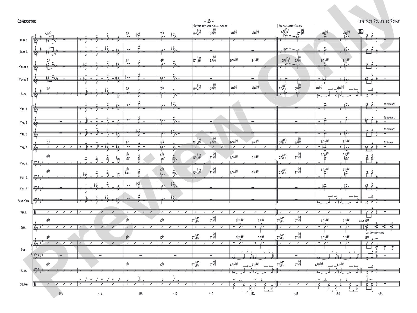 It's Not Polite to Point: Jazz Ensemble Conductor Score & Parts