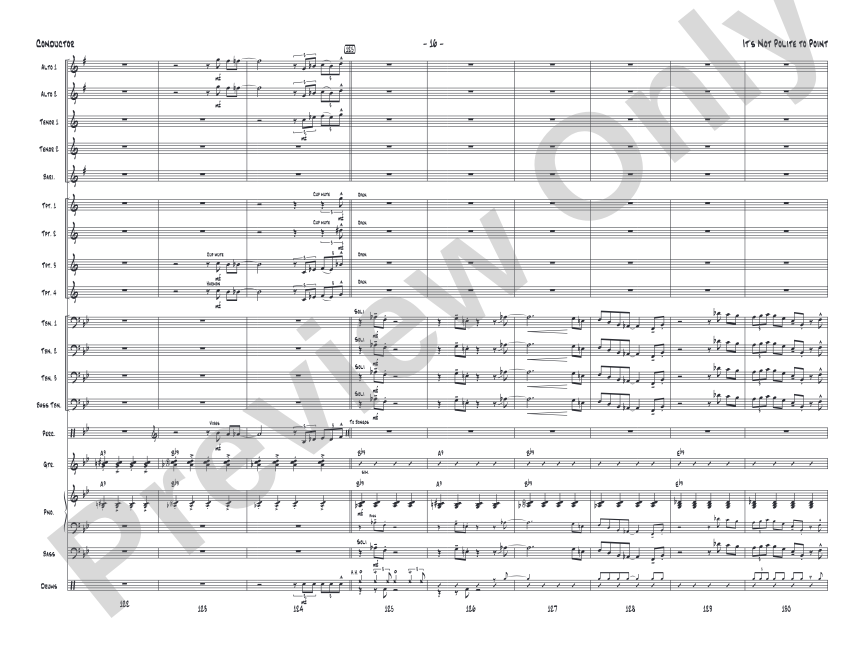 It's Not Polite to Point: Jazz Ensemble Conductor Score & Parts