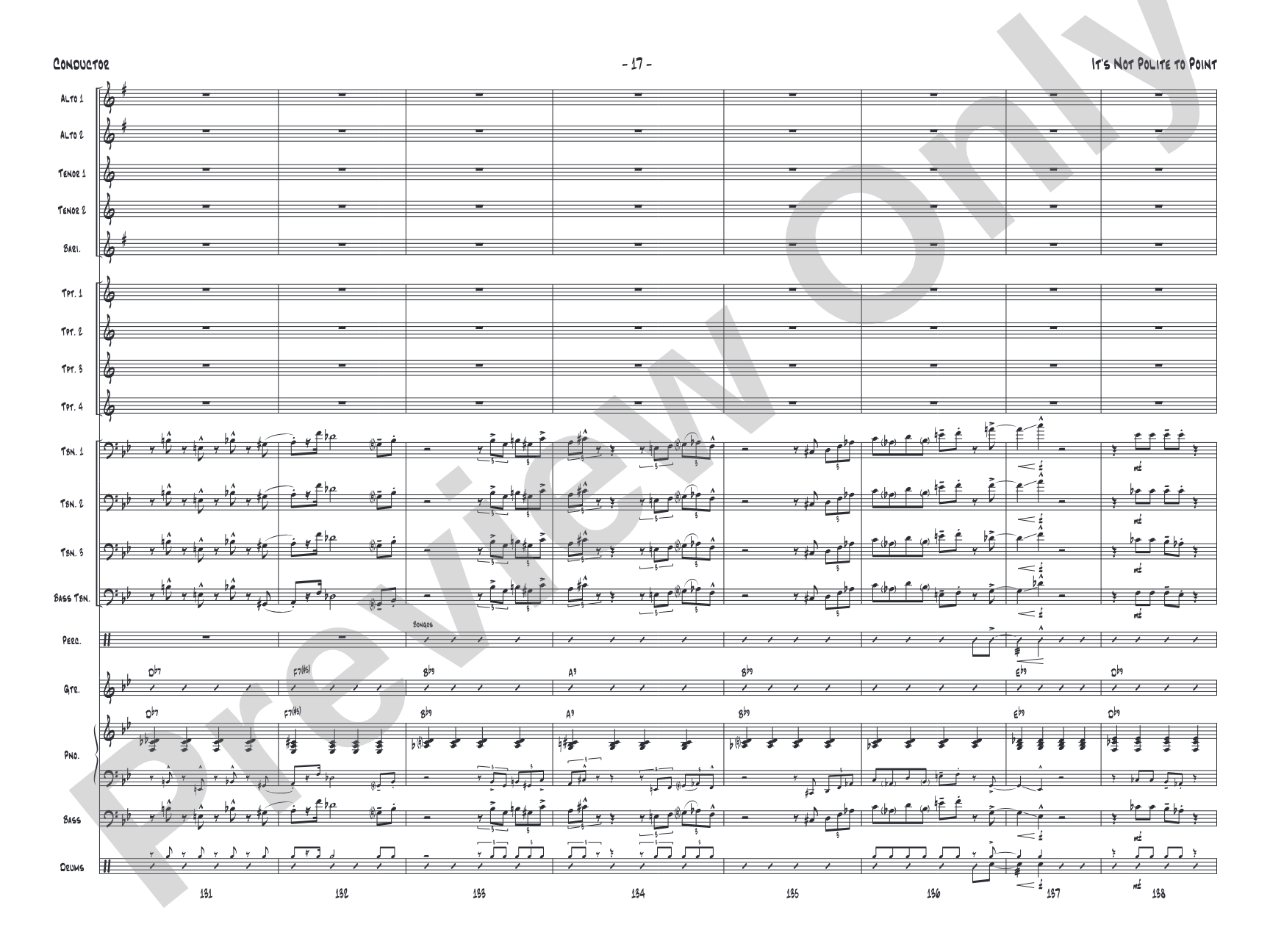 It's Not Polite to Point: Jazz Ensemble Conductor Score & Parts