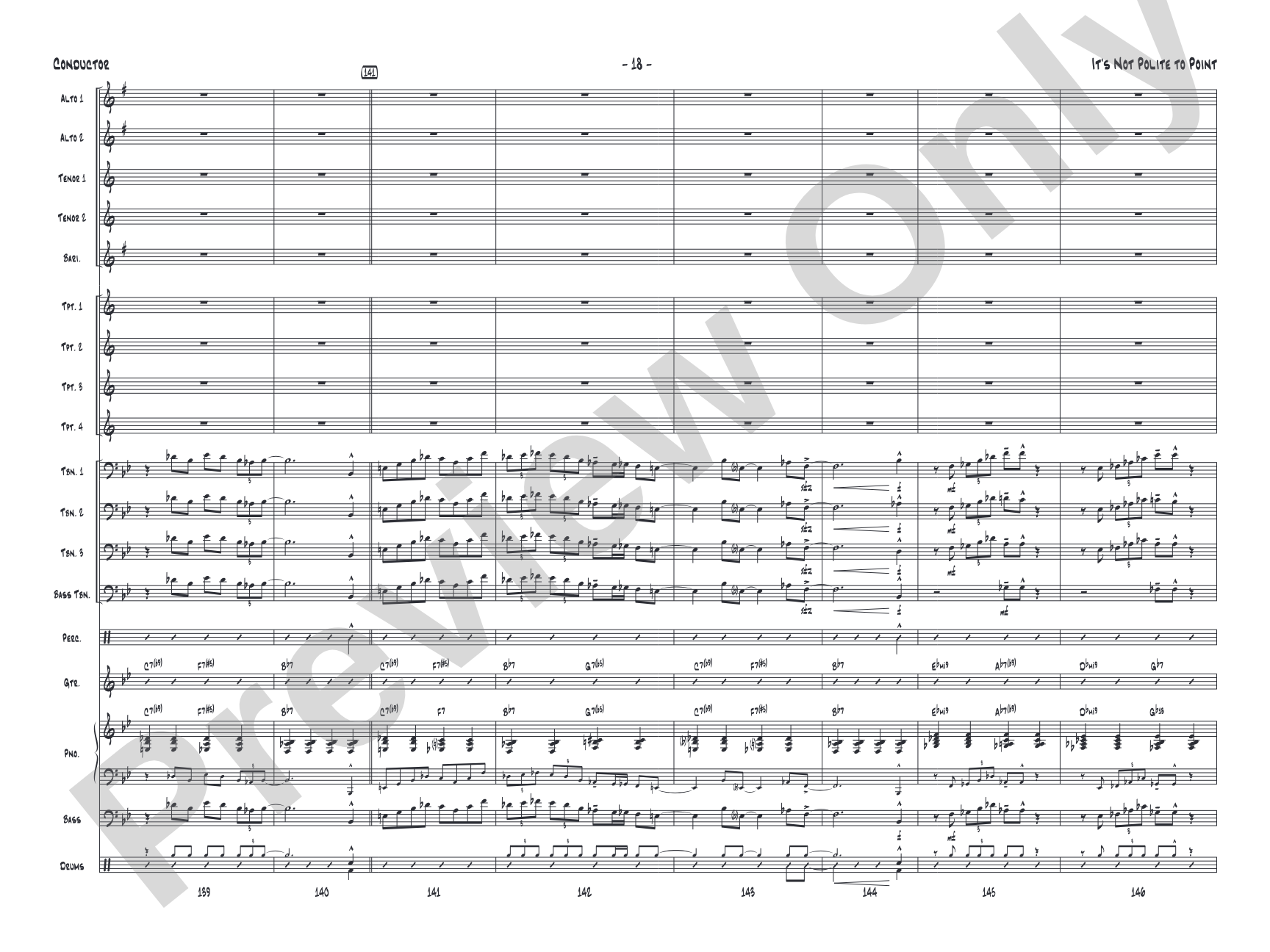 It's Not Polite to Point: Jazz Ensemble Conductor Score & Parts