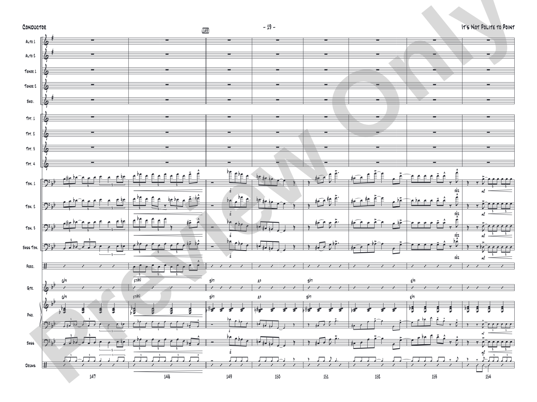 It's Not Polite to Point: Jazz Ensemble Conductor Score & Parts