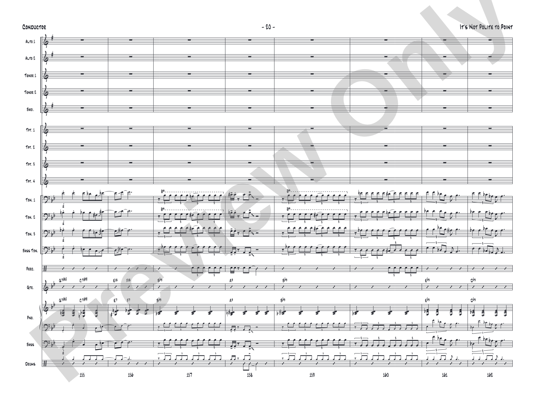 It's Not Polite to Point: Jazz Ensemble Conductor Score & Parts