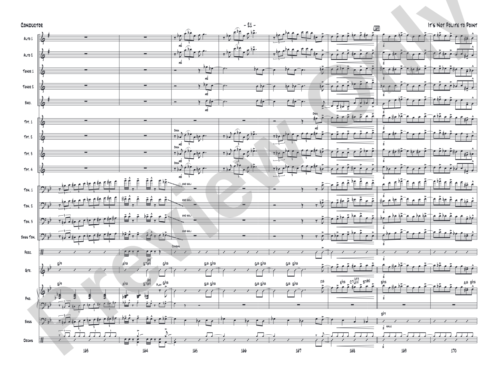 It's Not Polite to Point: Jazz Ensemble Conductor Score & Parts