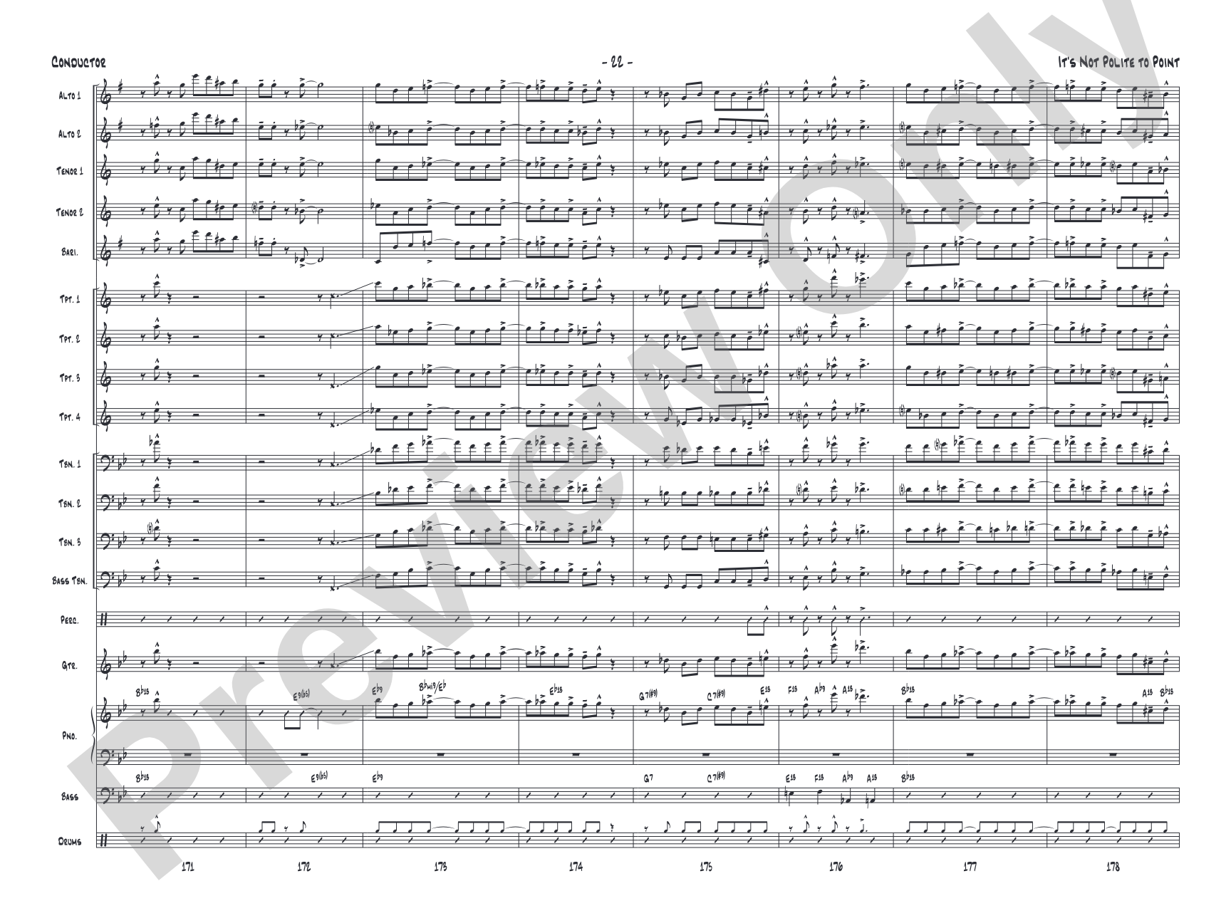 It's Not Polite to Point: Jazz Ensemble Conductor Score & Parts
