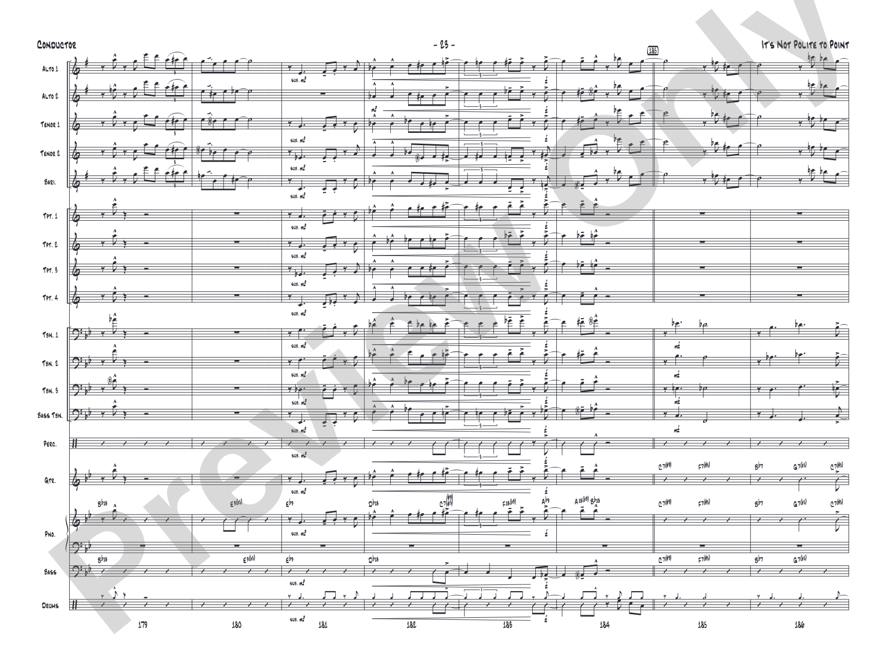 It's Not Polite to Point: Jazz Ensemble Conductor Score & Parts