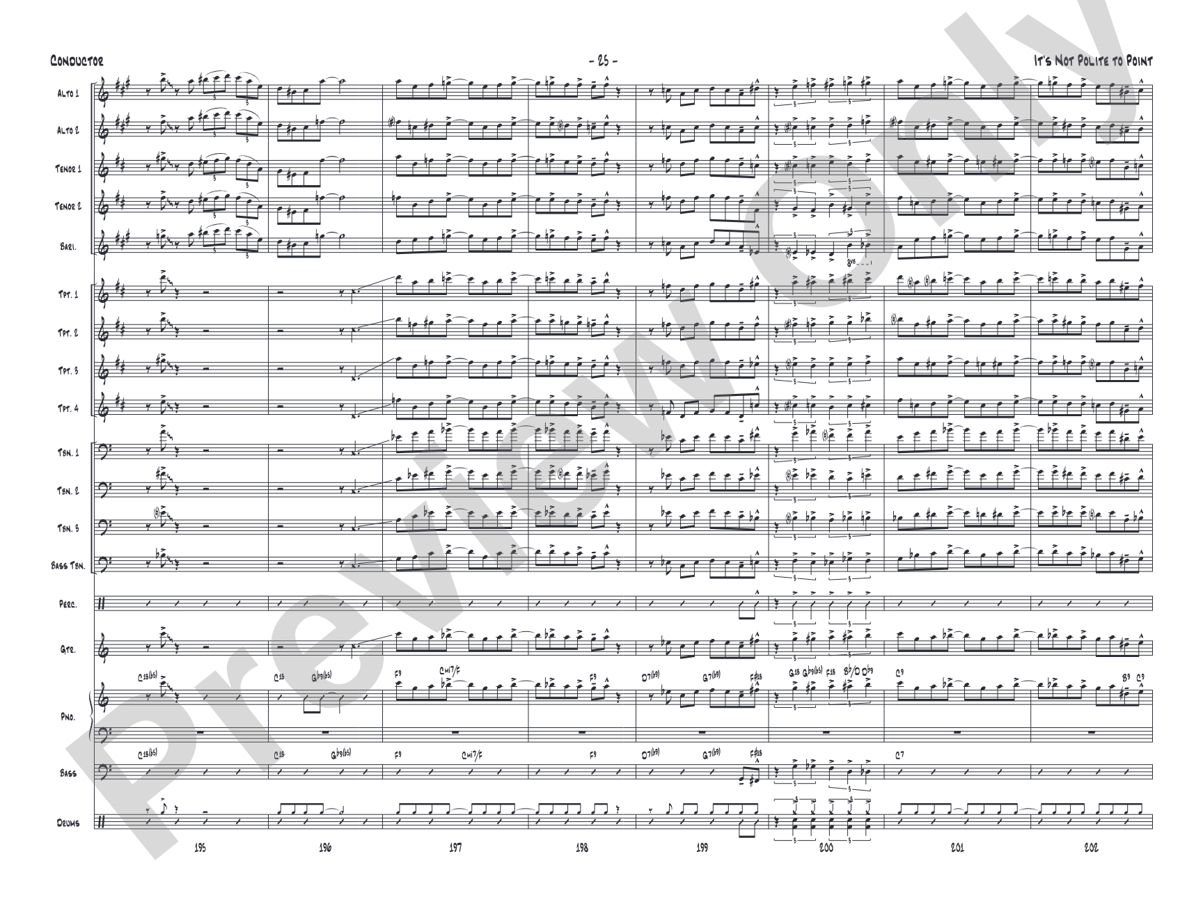 It's Not Polite to Point: Jazz Ensemble Conductor Score & Parts