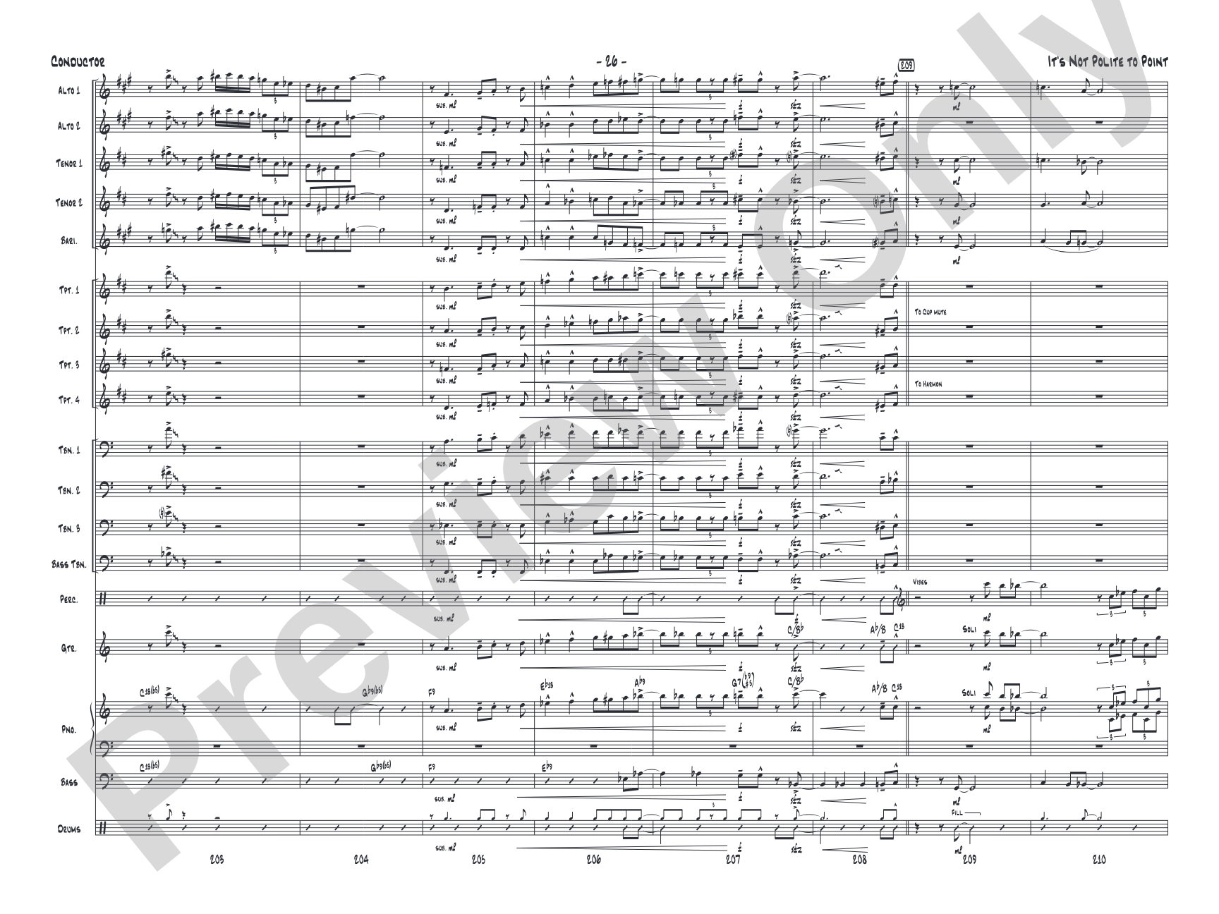 It's Not Polite to Point: Jazz Ensemble Conductor Score & Parts