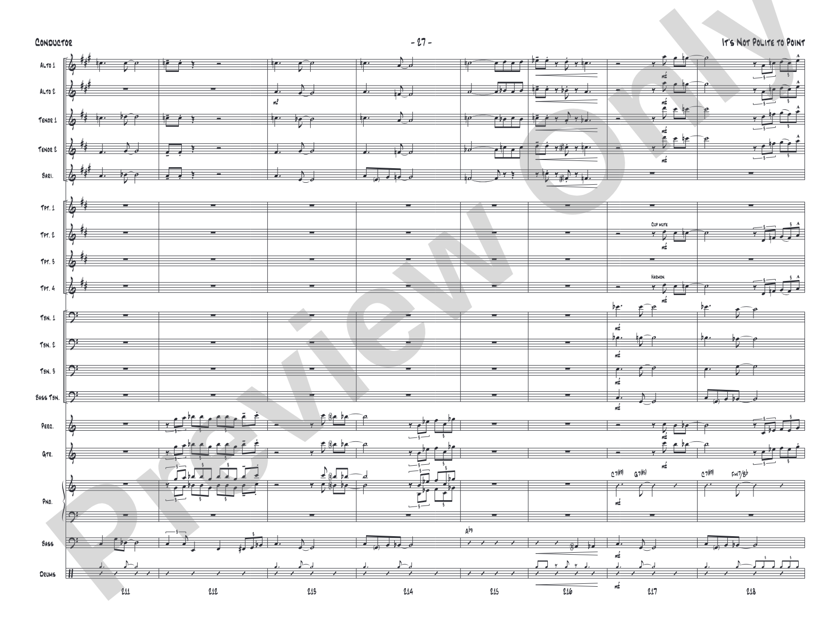 It's Not Polite to Point: Jazz Ensemble Conductor Score & Parts
