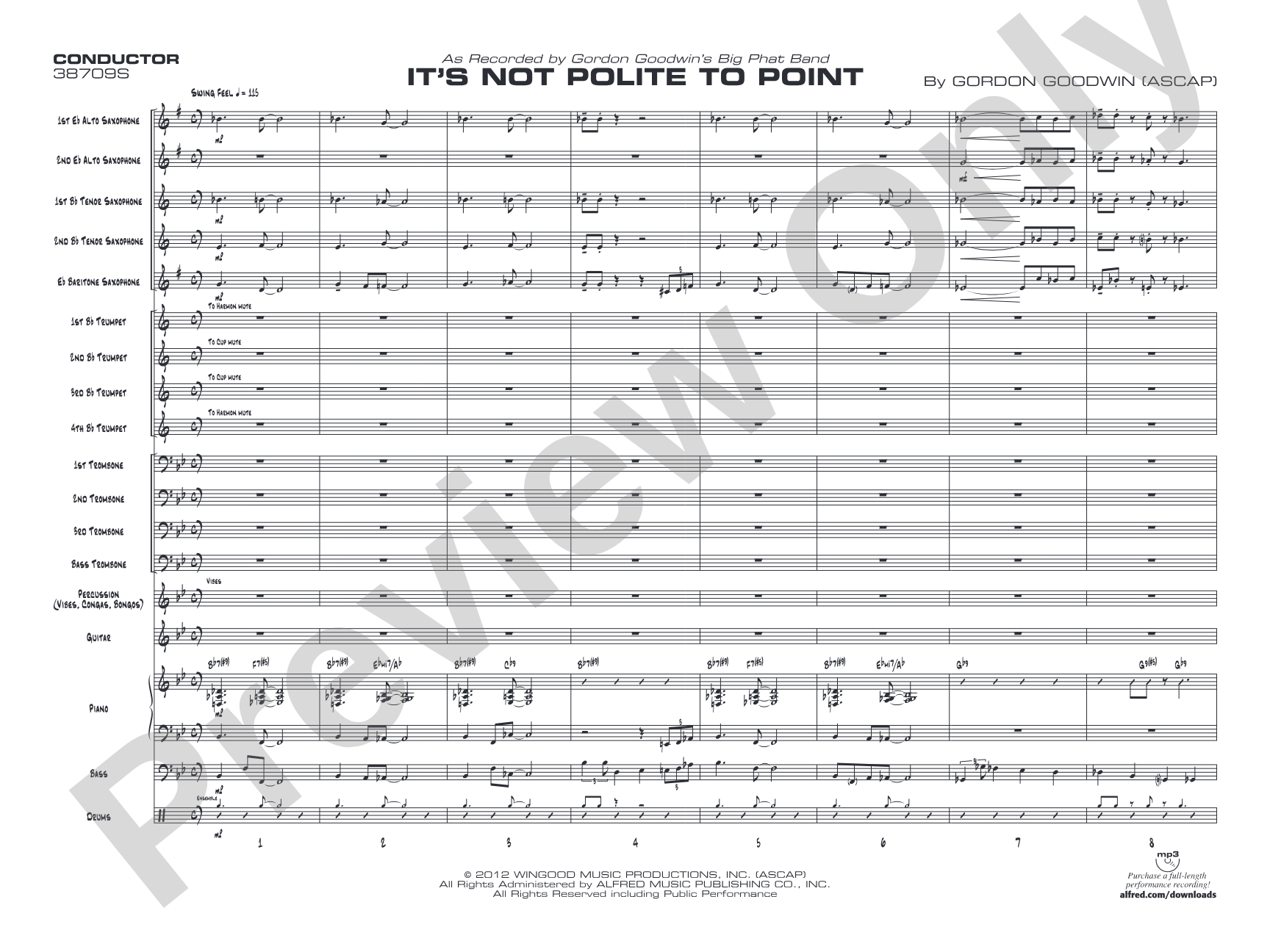 It's Not Polite to Point: Jazz Ensemble Conductor Score & Parts