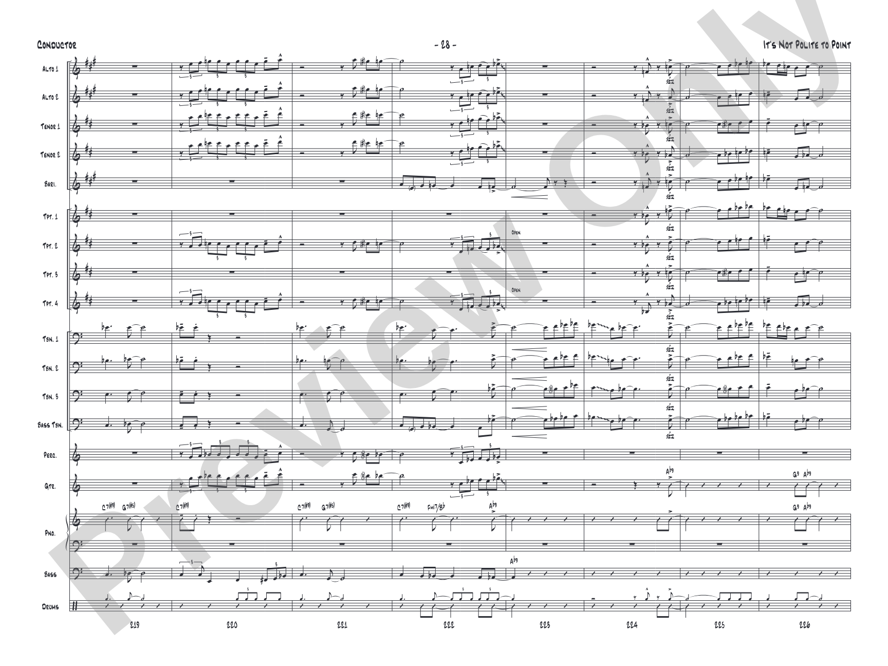 It's Not Polite to Point: Jazz Ensemble Conductor Score & Parts