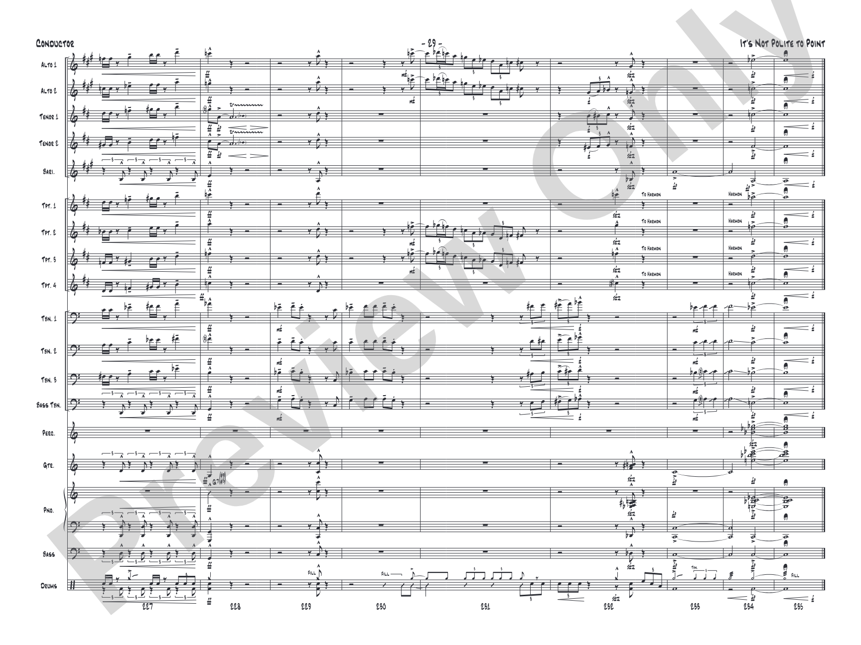 It's Not Polite to Point: Jazz Ensemble Conductor Score & Parts