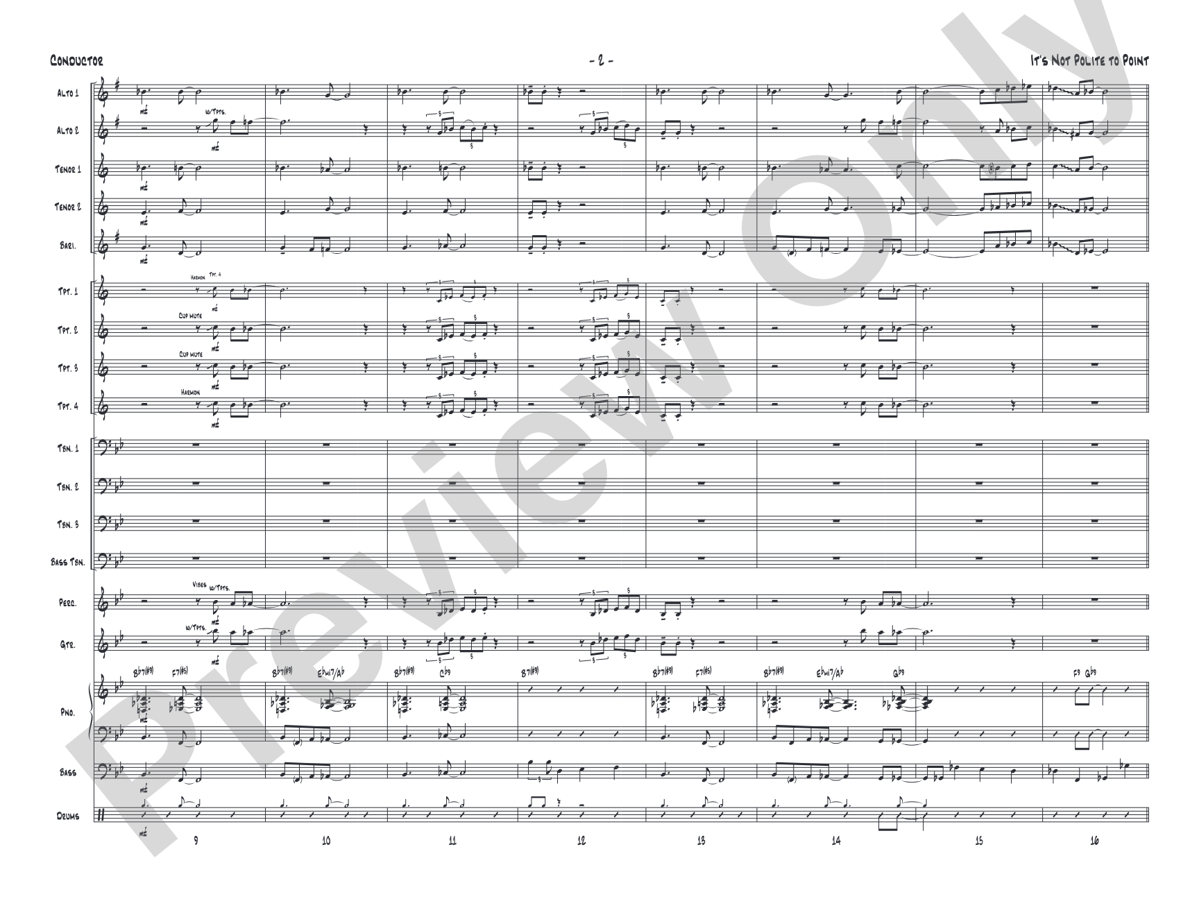 It's Not Polite to Point: Jazz Ensemble Conductor Score & Parts
