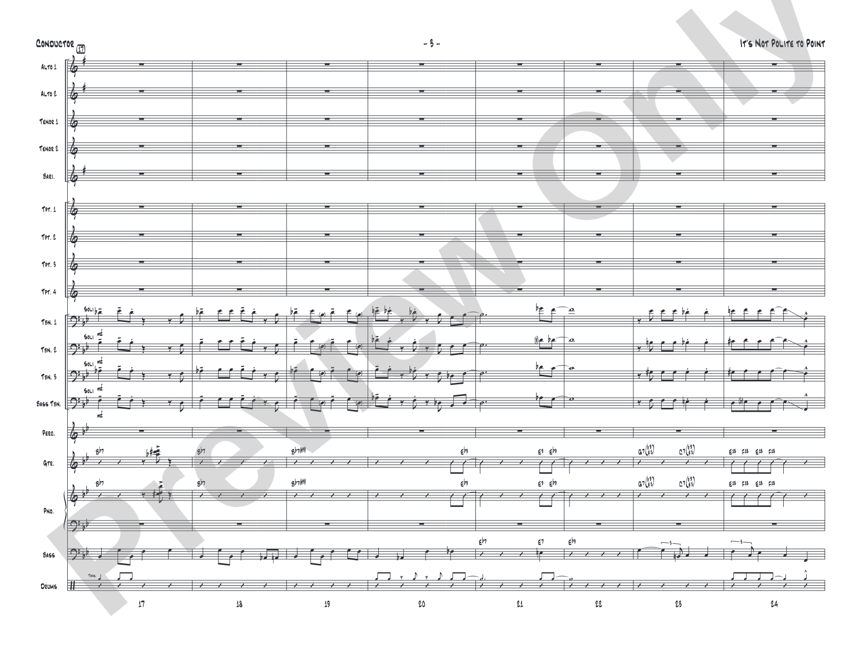 It's Not Polite to Point: Jazz Ensemble Conductor Score & Parts