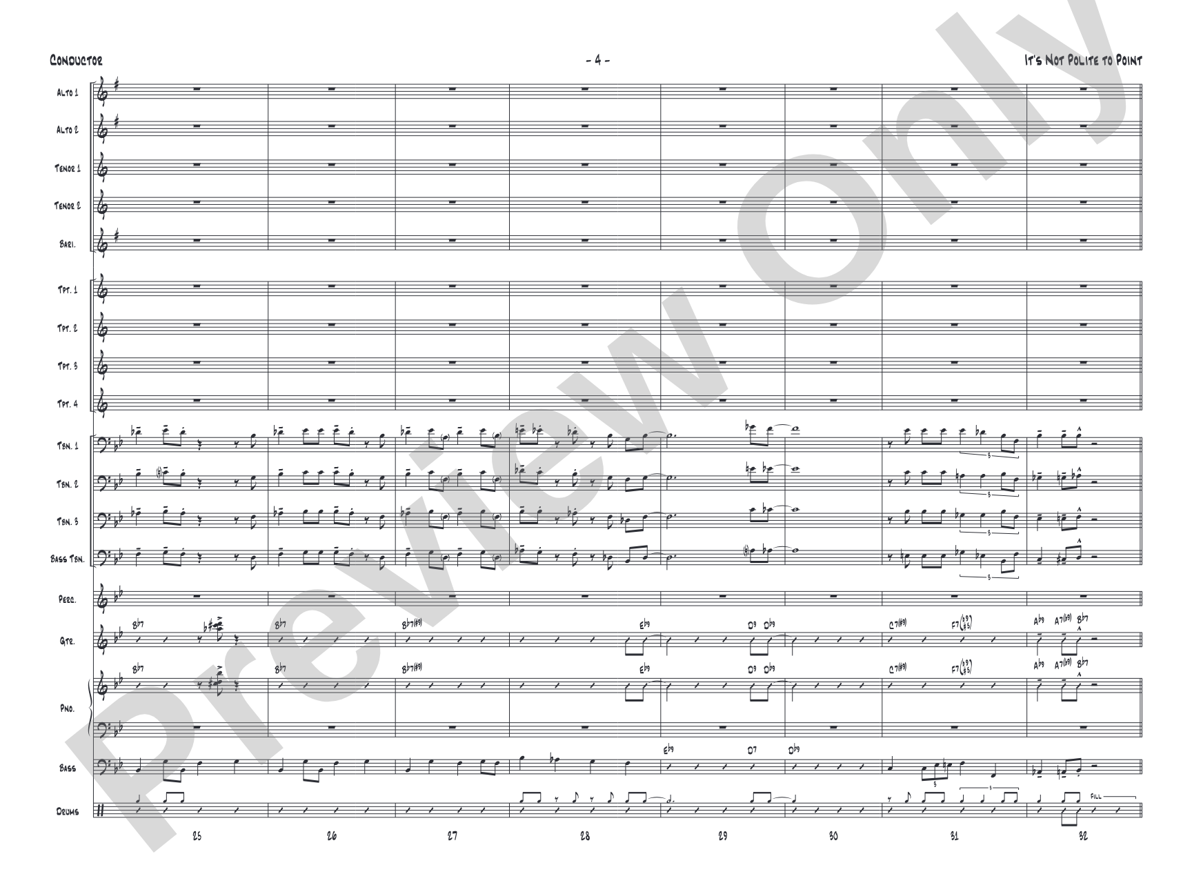 It's Not Polite to Point: Jazz Ensemble Conductor Score & Parts