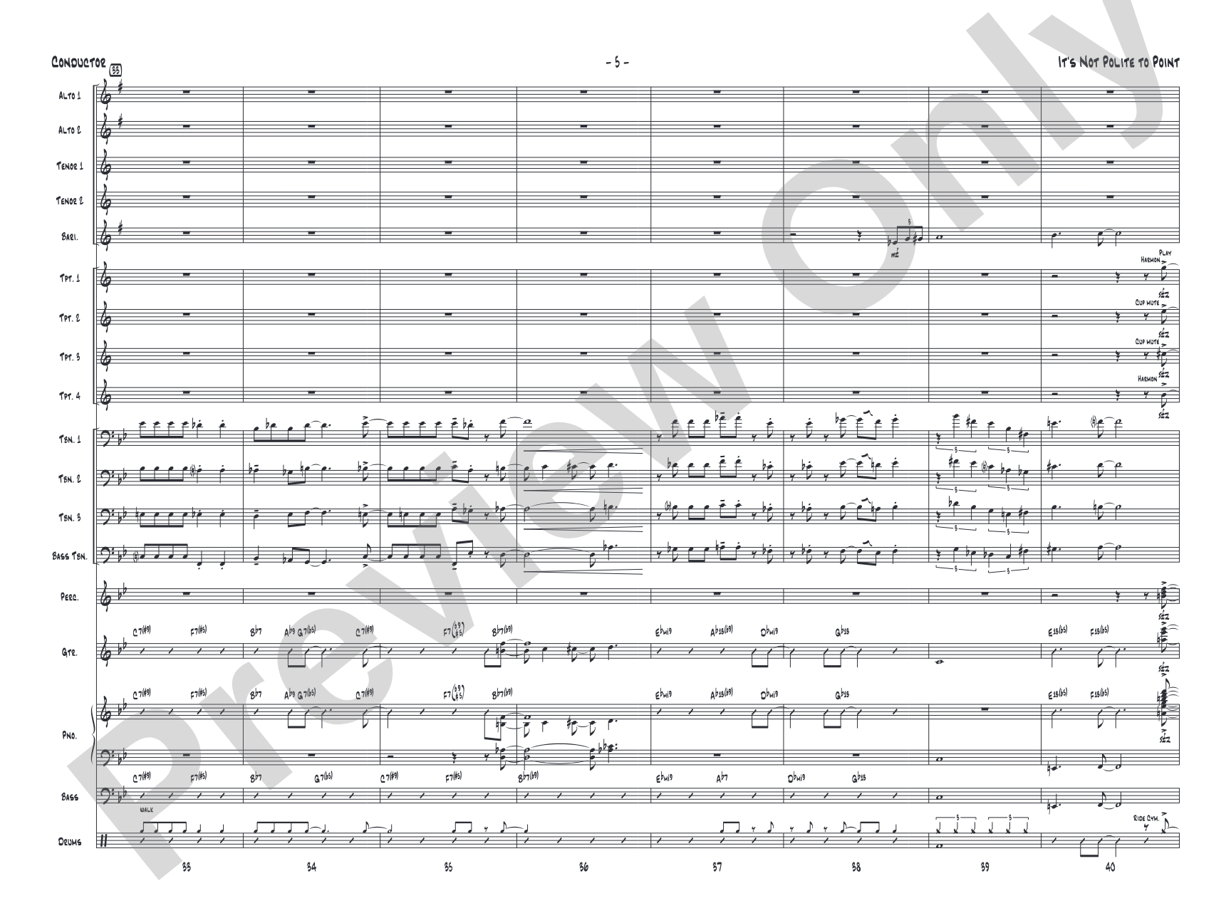It's Not Polite to Point: Jazz Ensemble Conductor Score & Parts