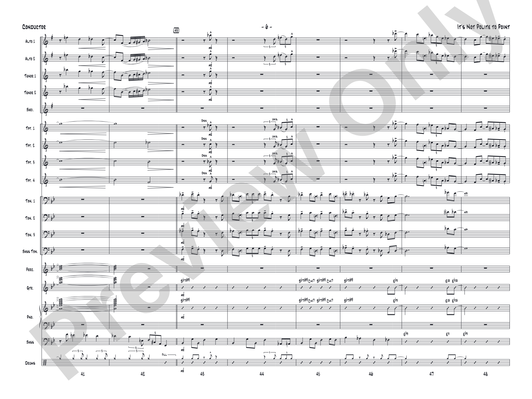 It's Not Polite to Point: Jazz Ensemble Conductor Score & Parts