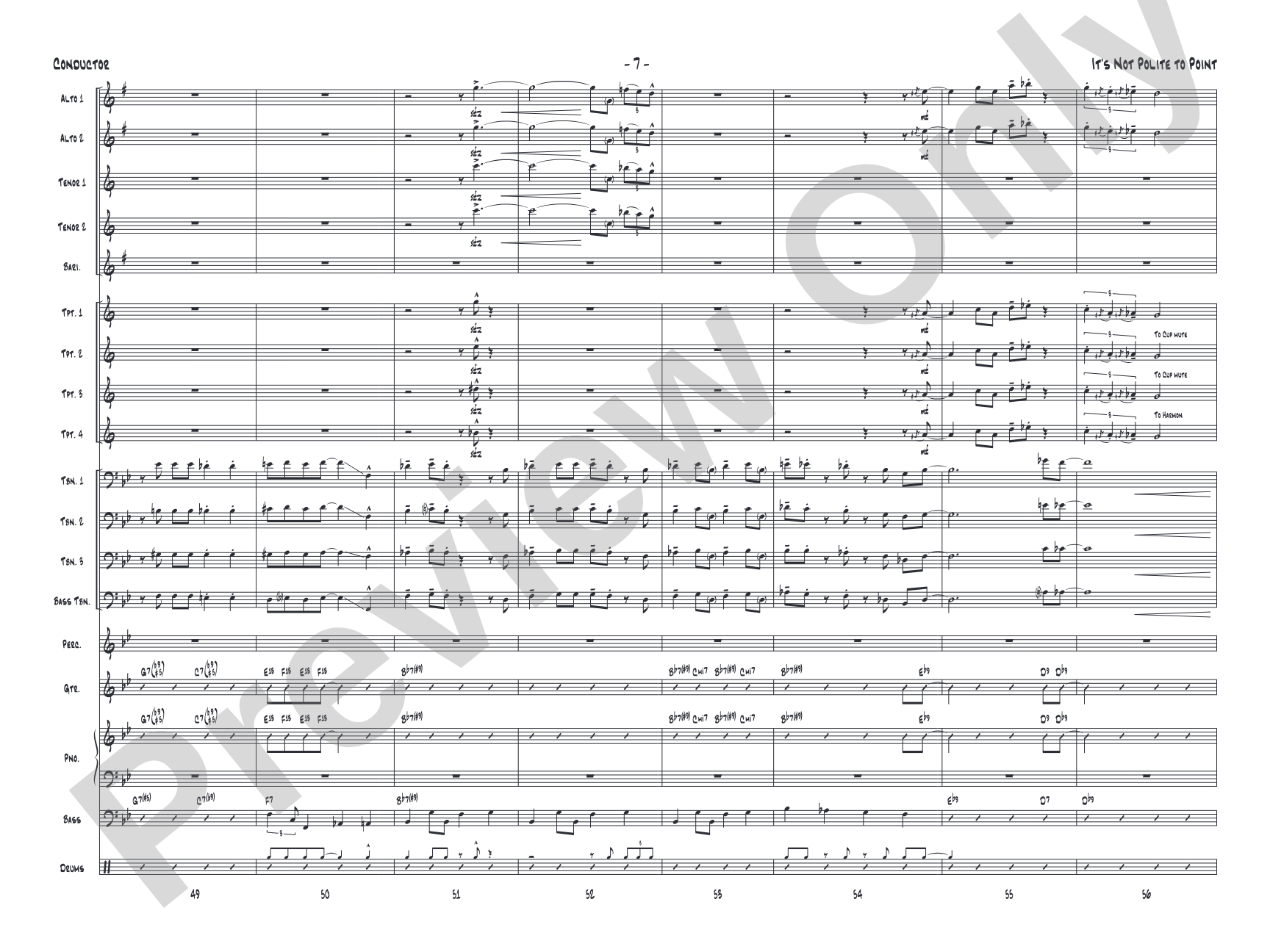 It's Not Polite to Point: Jazz Ensemble Conductor Score & Parts