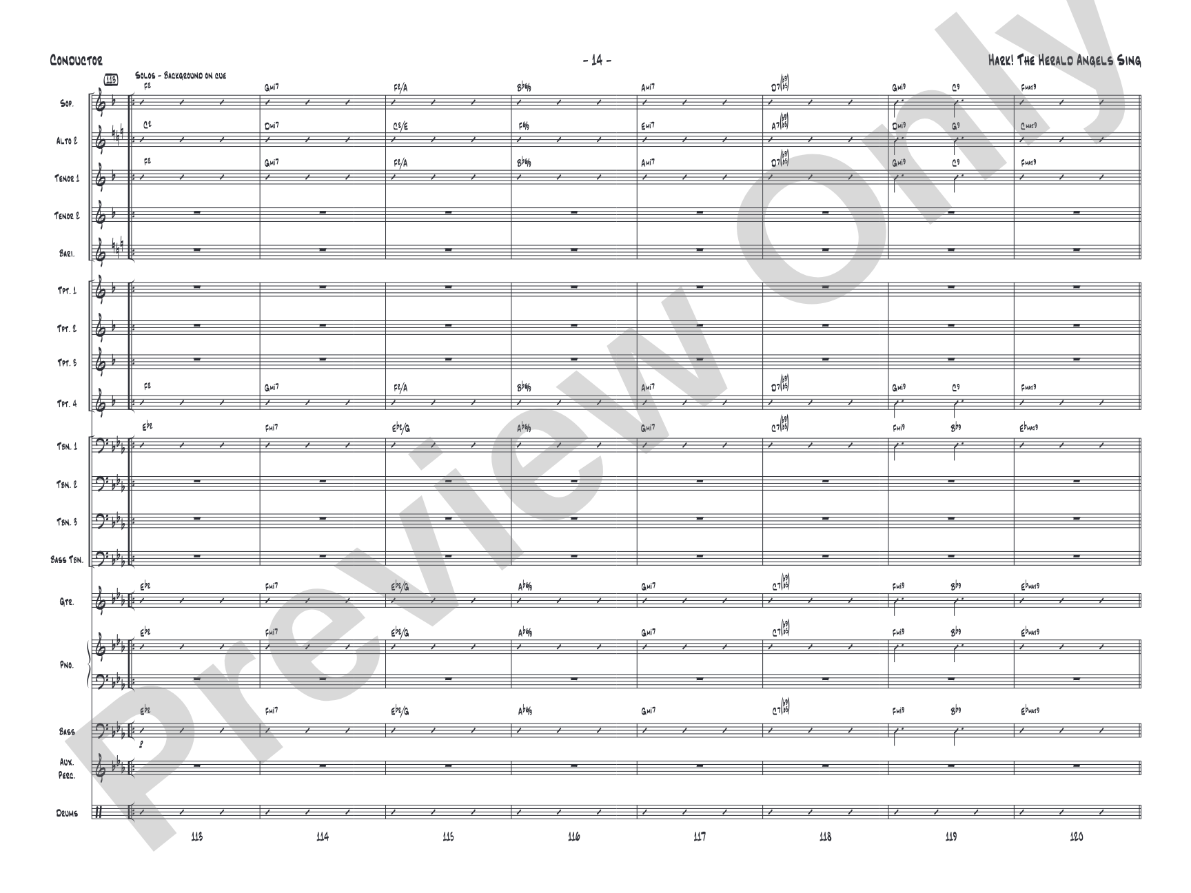 Hark! The Herald Angels Sing: Jazz Ensemble Conductor Score & Parts