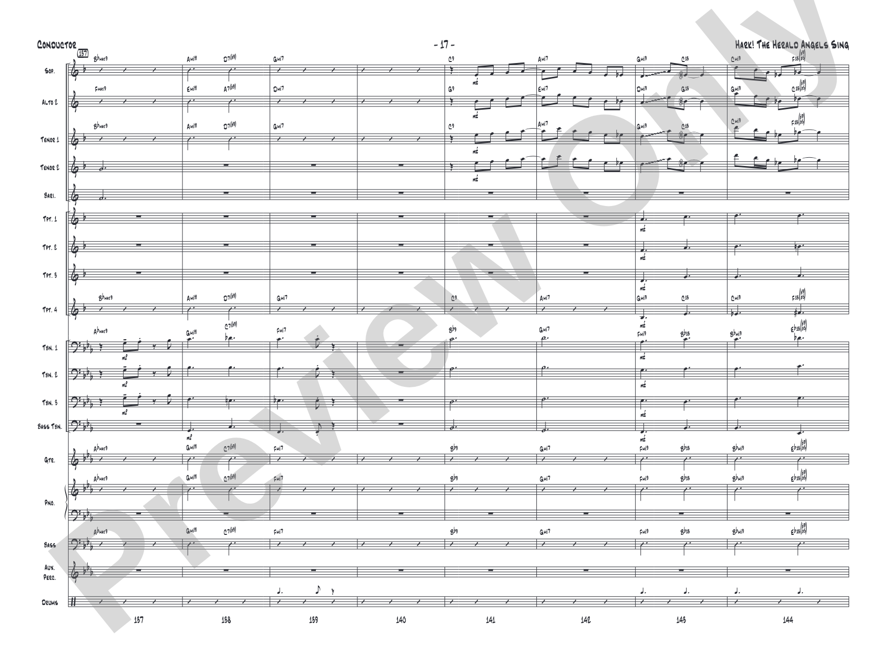 Hark! The Herald Angels Sing: Jazz Ensemble Conductor Score & Parts