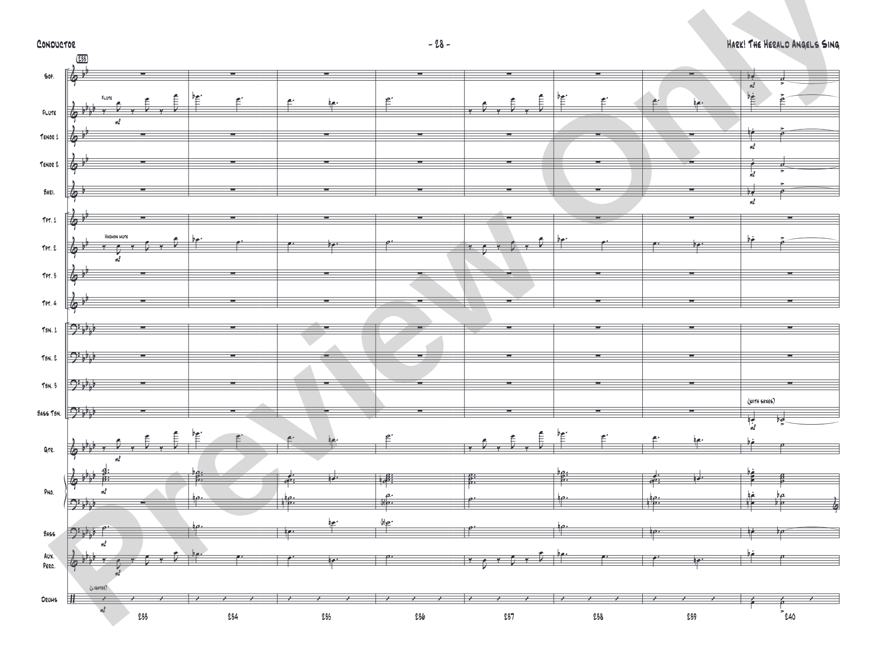 Hark! The Herald Angels Sing: Jazz Ensemble Conductor Score & Parts