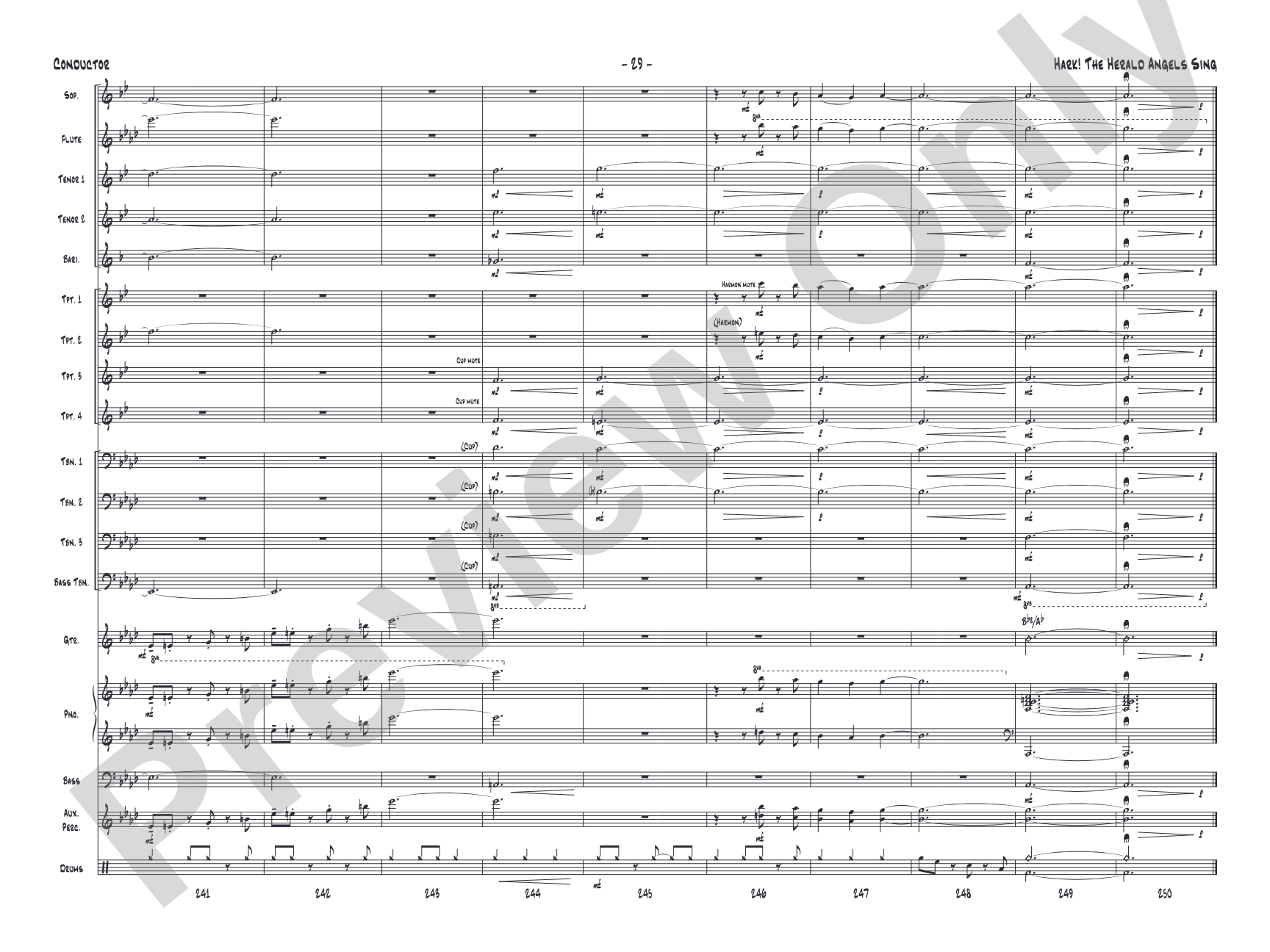 Hark! The Herald Angels Sing: Jazz Ensemble Conductor Score & Parts