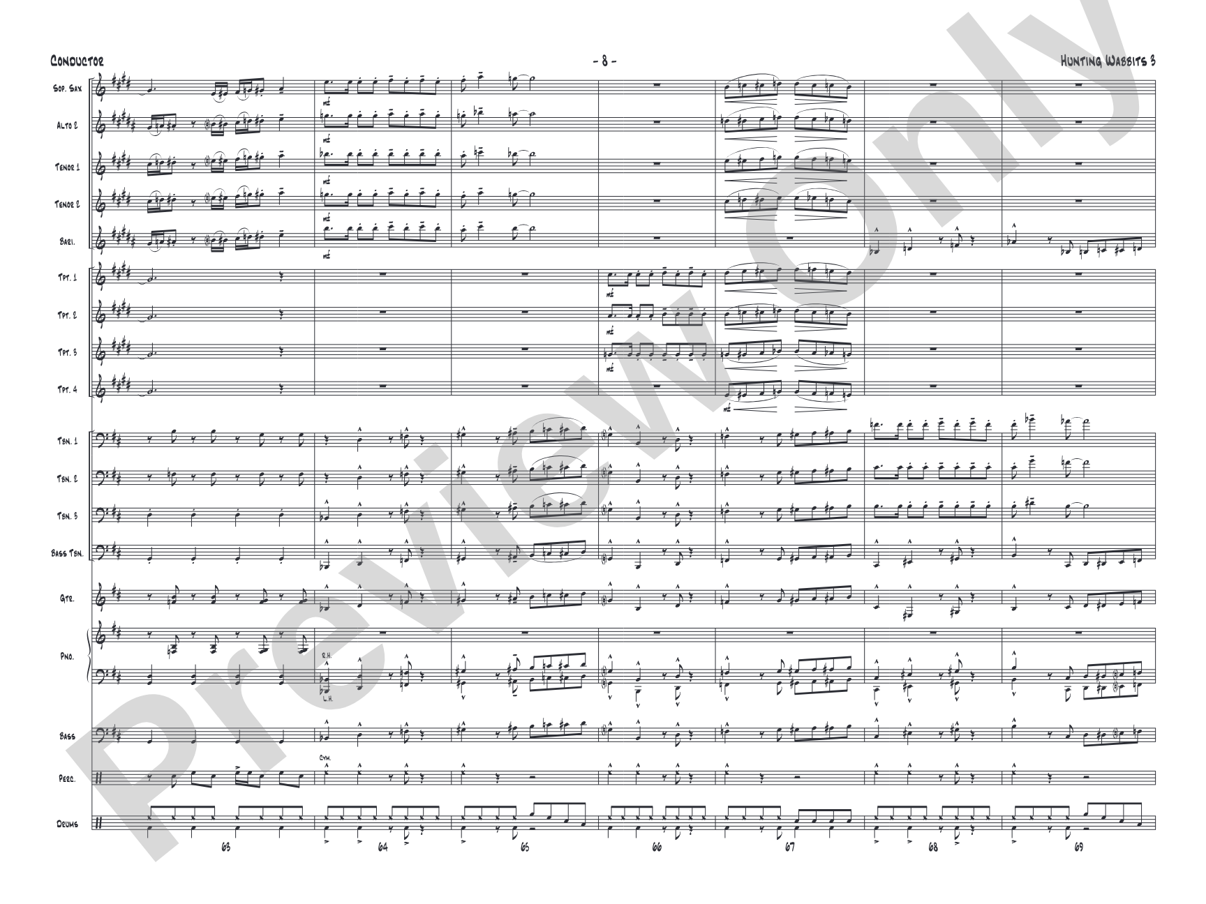 Hunting Wabbits 3 (Get Off My Lawn): Jazz Ensemble Conductor Score & Parts