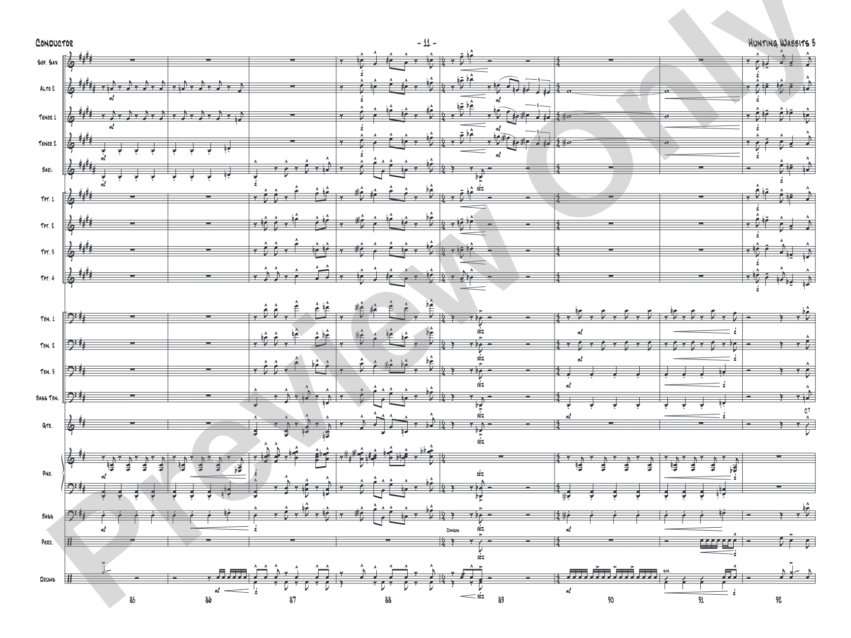 Hunting Wabbits 3 (Get Off My Lawn): Jazz Ensemble Conductor Score & Parts