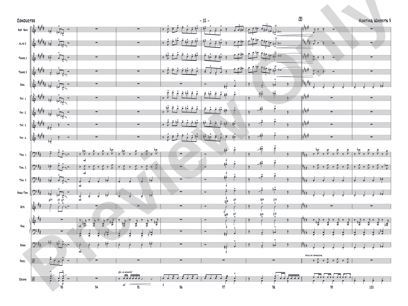 Hunting Wabbits 3 (Get Off My Lawn): Jazz Ensemble Conductor Score & Parts