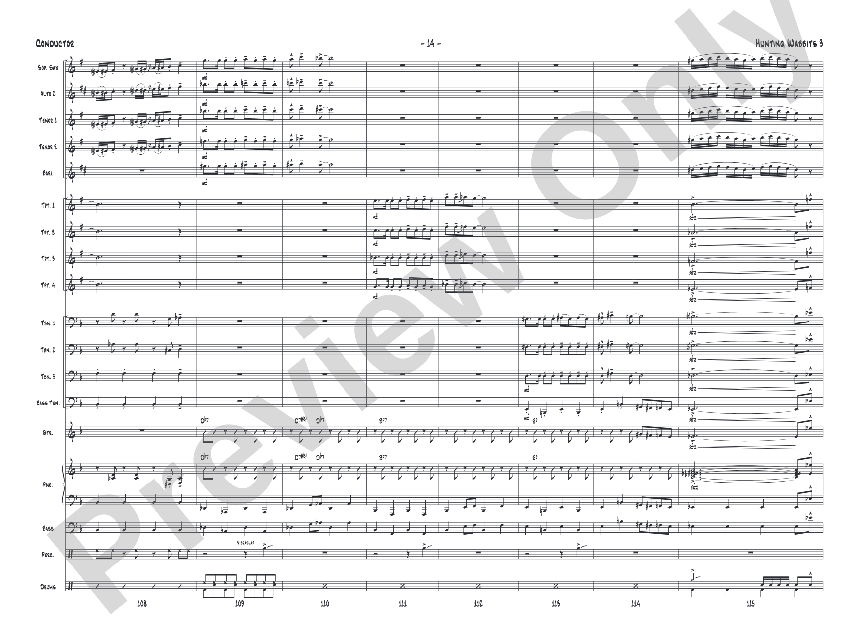 Hunting Wabbits 3 (Get Off My Lawn): Jazz Ensemble Conductor Score & Parts
