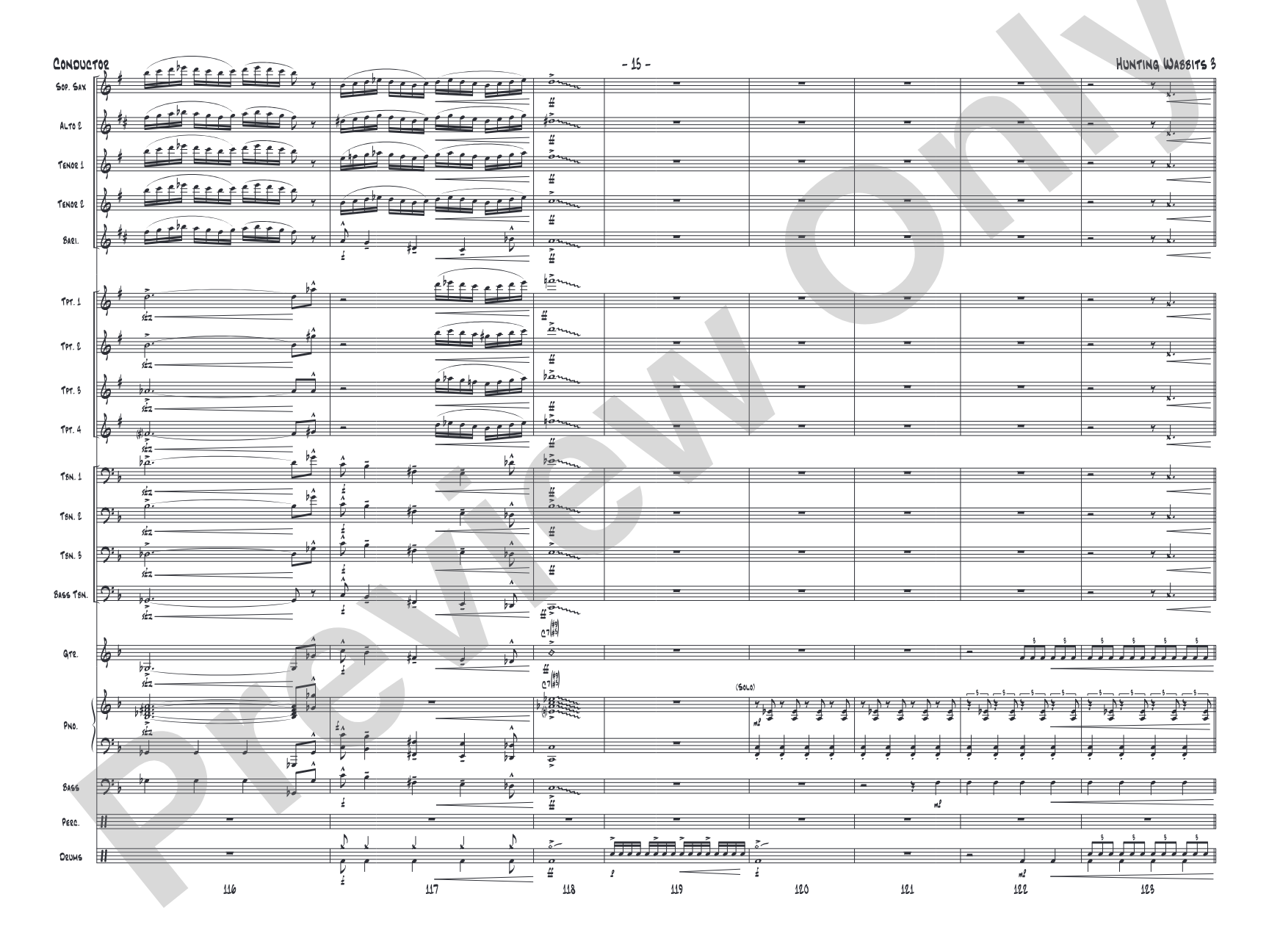 Hunting Wabbits 3 (Get Off My Lawn): Jazz Ensemble Conductor Score & Parts