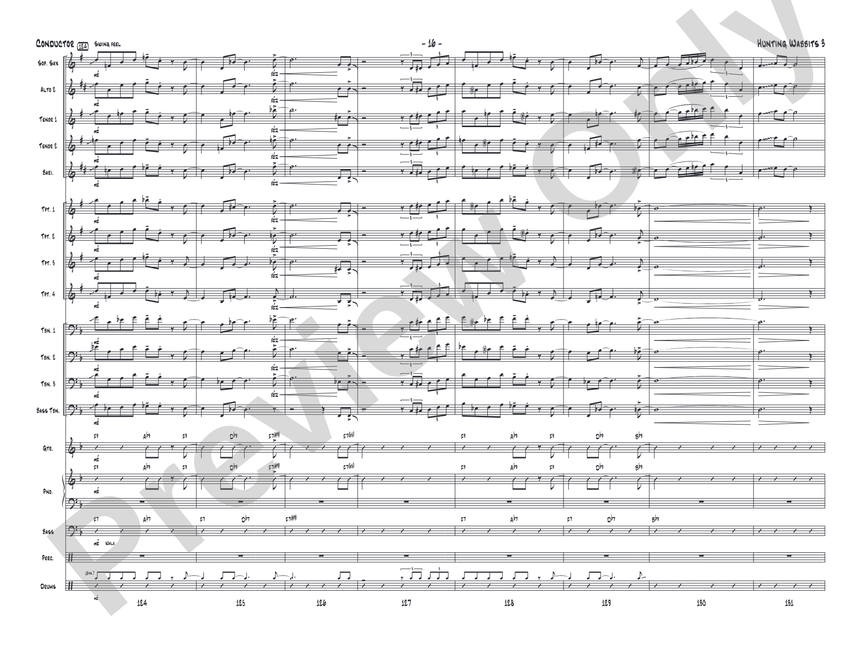 Hunting Wabbits 3 (Get Off My Lawn): Jazz Ensemble Conductor Score & Parts