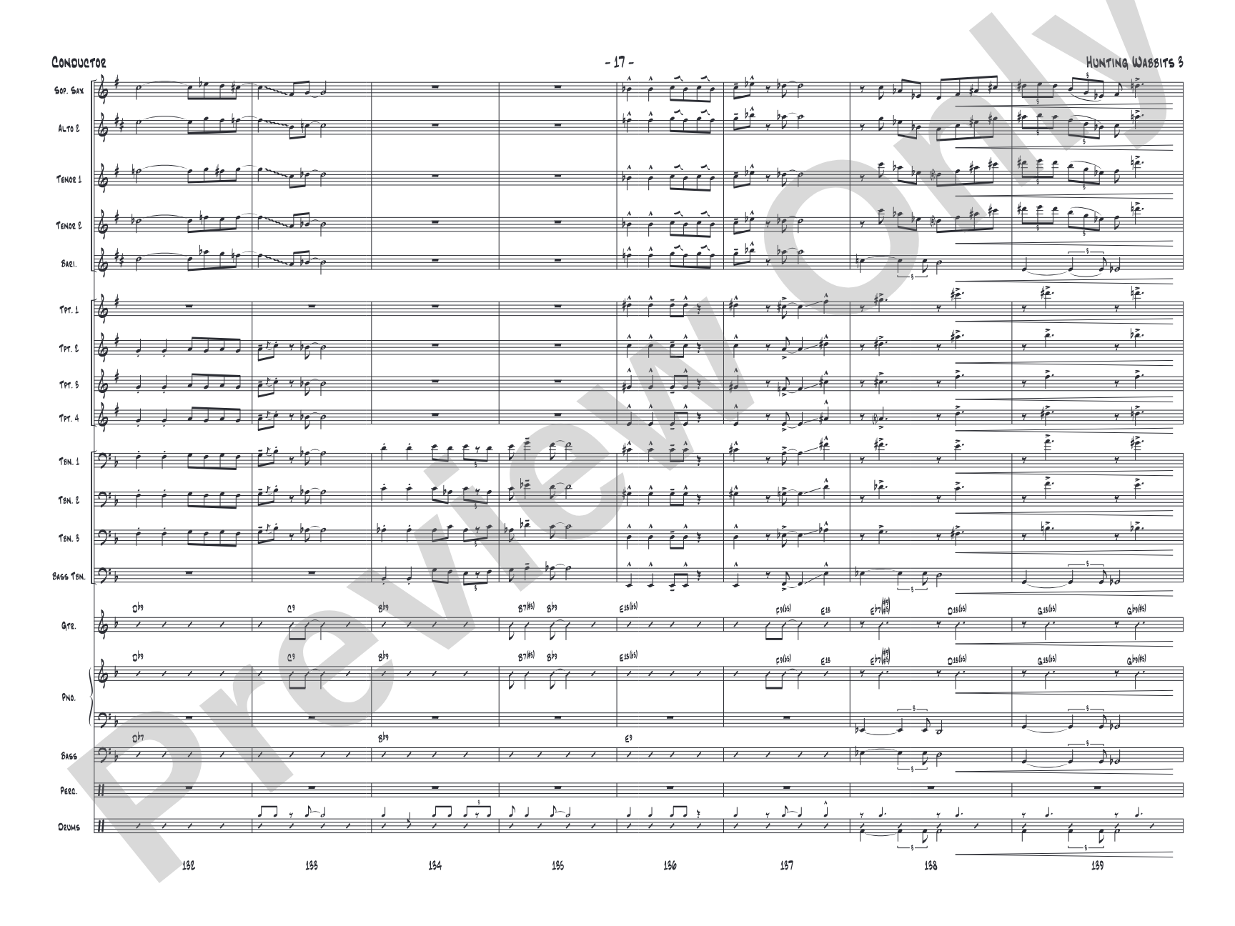 Hunting Wabbits 3 (Get Off My Lawn): Jazz Ensemble Conductor Score & Parts