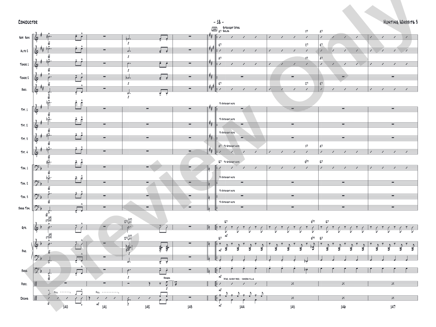 Hunting Wabbits 3 (Get Off My Lawn): Jazz Ensemble Conductor Score & Parts