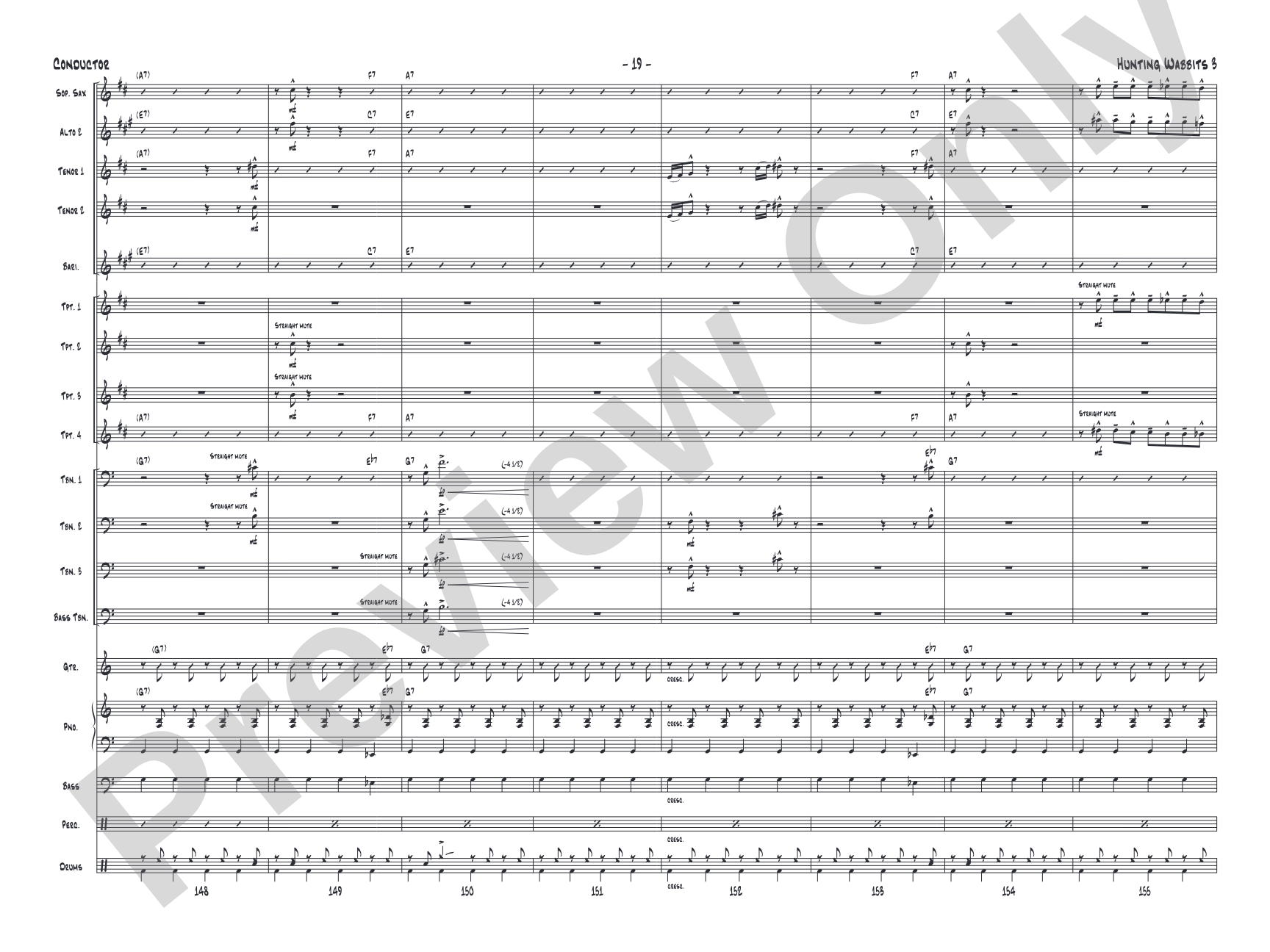 Hunting Wabbits 3 (Get Off My Lawn): Jazz Ensemble Conductor Score & Parts