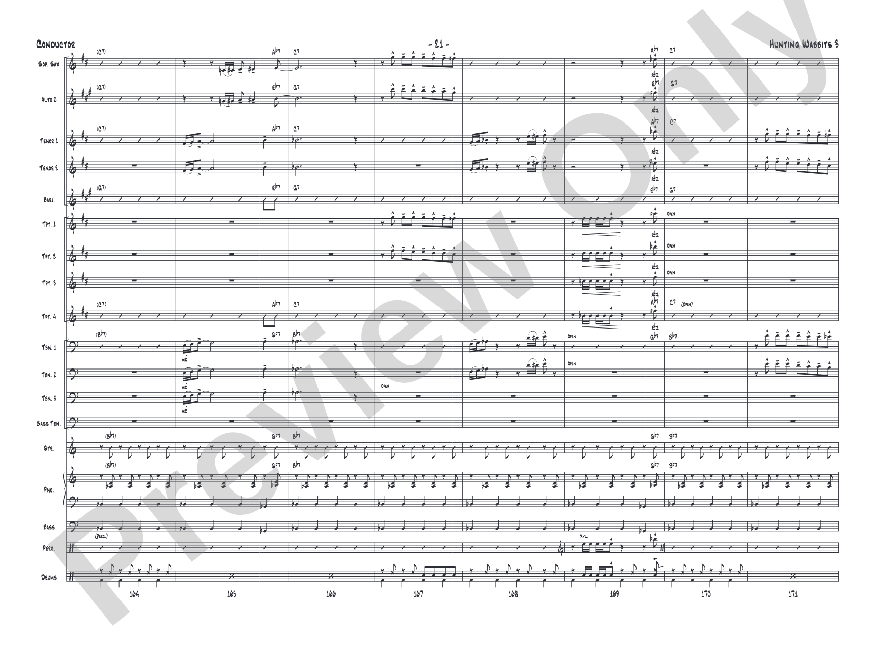 Hunting Wabbits 3 (Get Off My Lawn): Jazz Ensemble Conductor Score & Parts