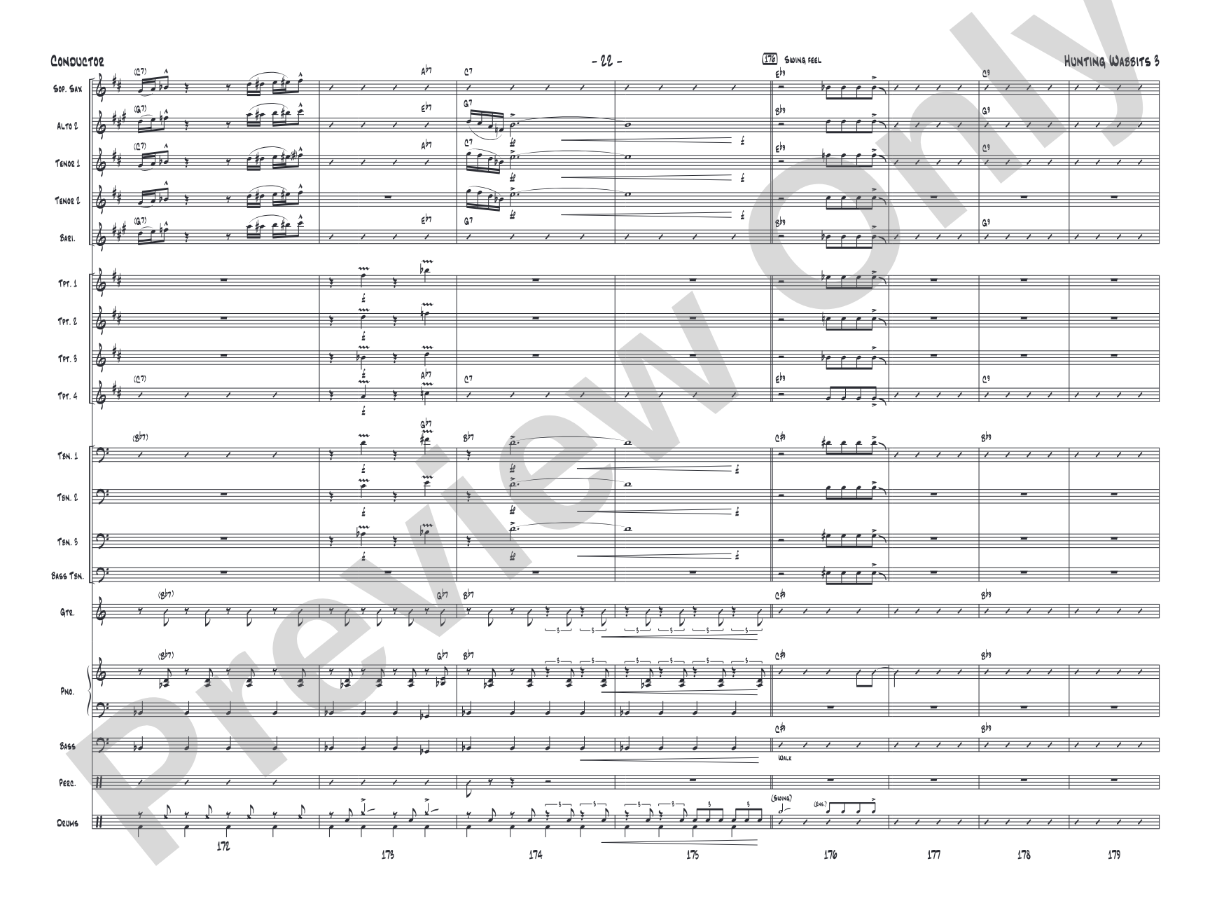 Hunting Wabbits 3 (Get Off My Lawn): Jazz Ensemble Conductor Score & Parts
