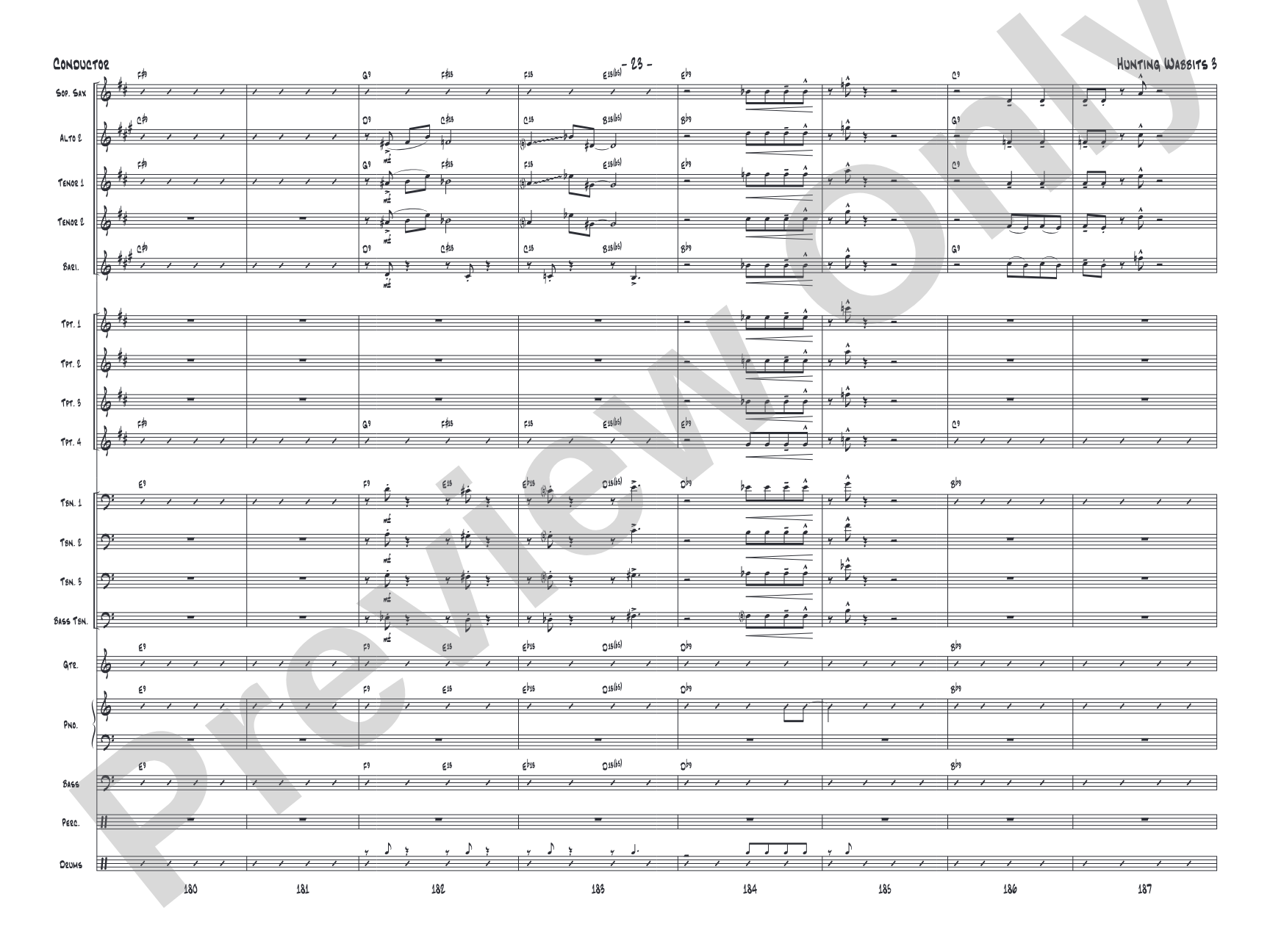 Hunting Wabbits 3 (Get Off My Lawn): Jazz Ensemble Conductor Score & Parts