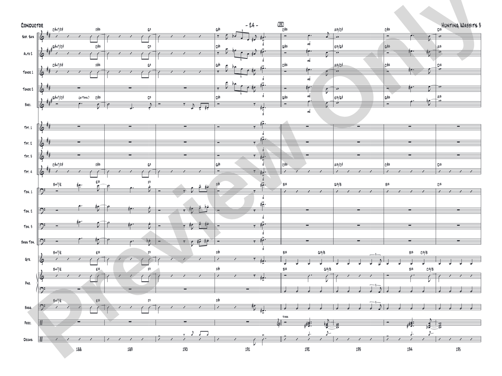 Hunting Wabbits 3 (Get Off My Lawn): Jazz Ensemble Conductor Score & Parts