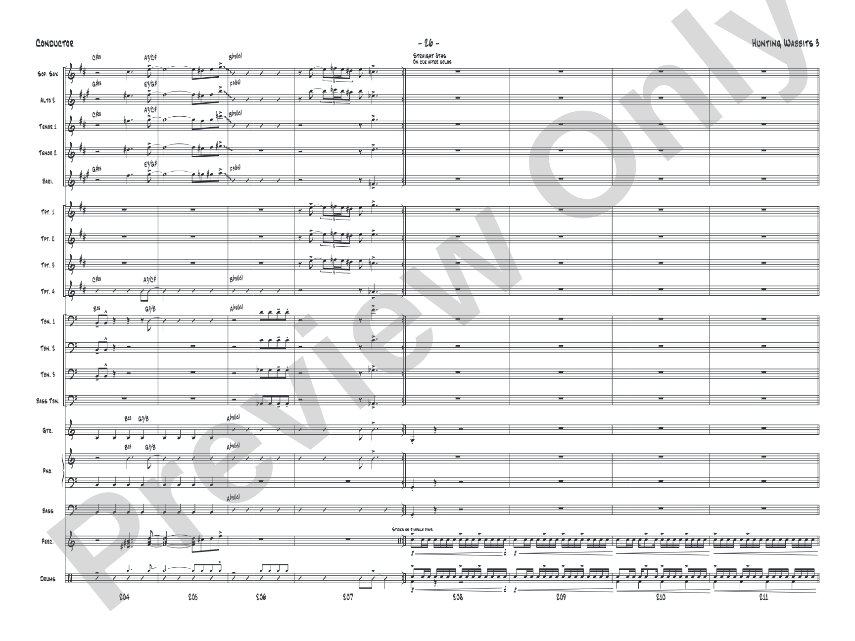 Hunting Wabbits 3 (Get Off My Lawn): Jazz Ensemble Conductor Score & Parts